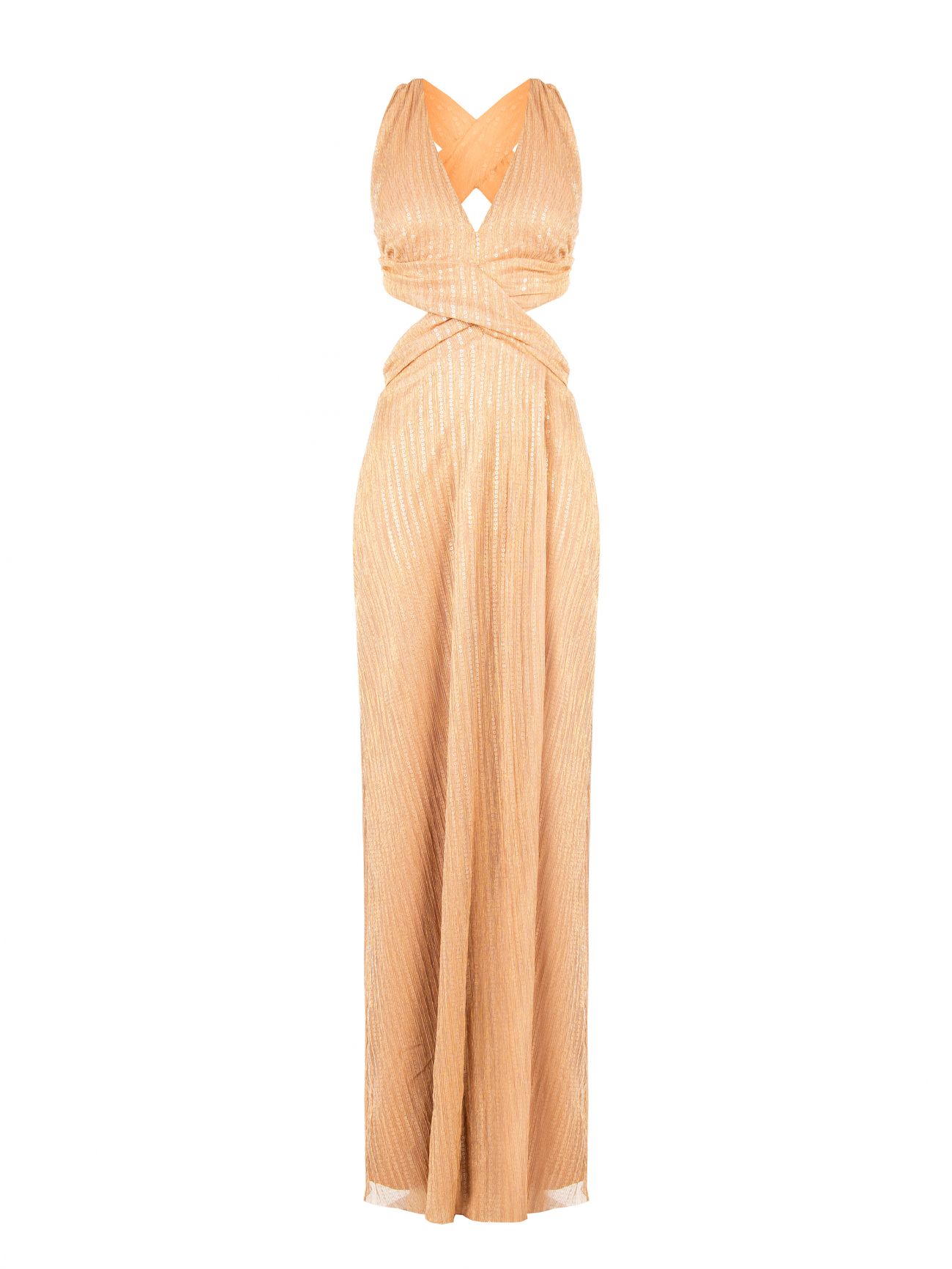 Vestido nude con lentejuelas y detalles de cut-out det_4