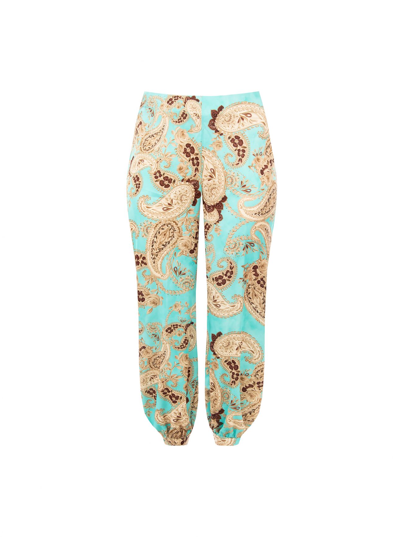 Curvy-Hose mit Paisleymuster in Wassergrün det_4