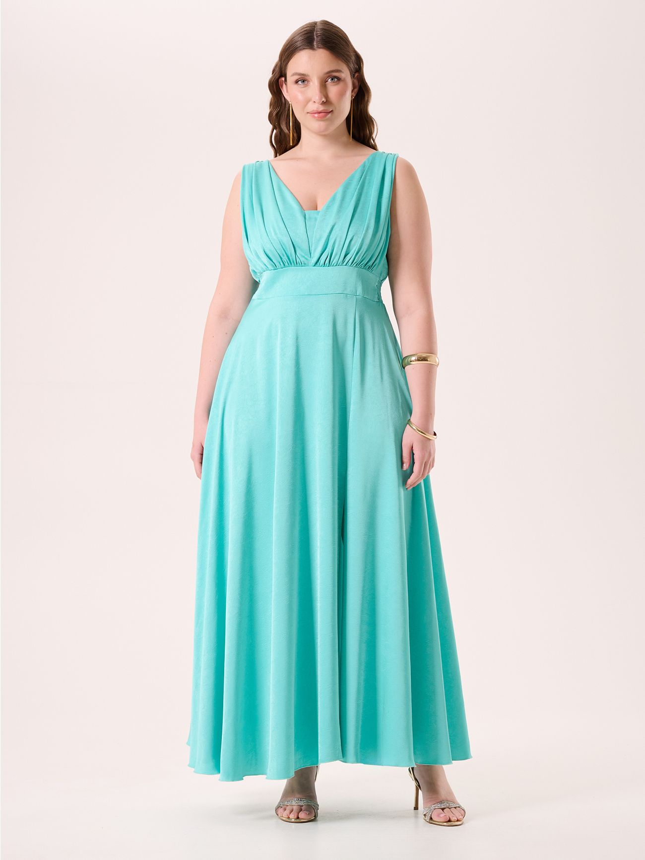 Abito Curvy Lungo Verde Acqua det_1