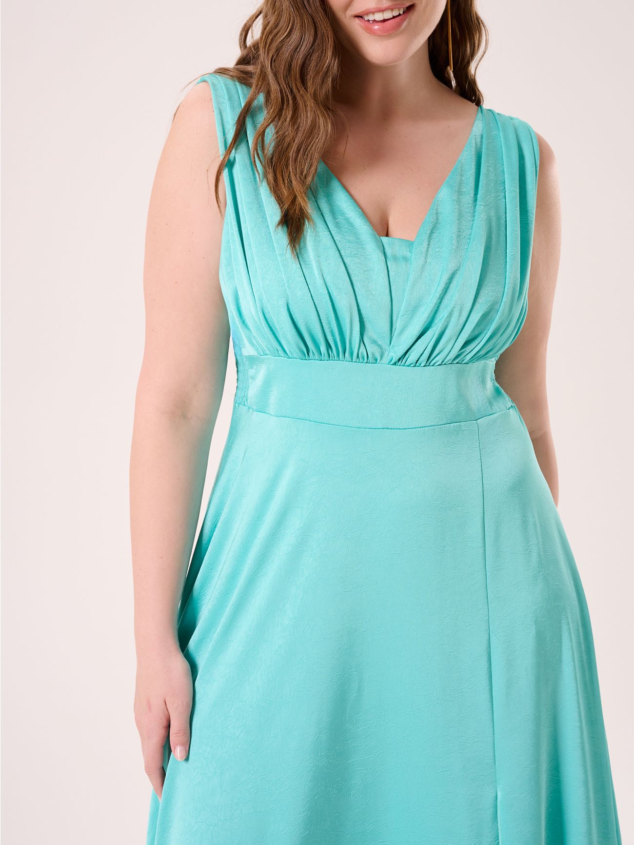 Abito Curvy Lungo Verde Acqua in_i5