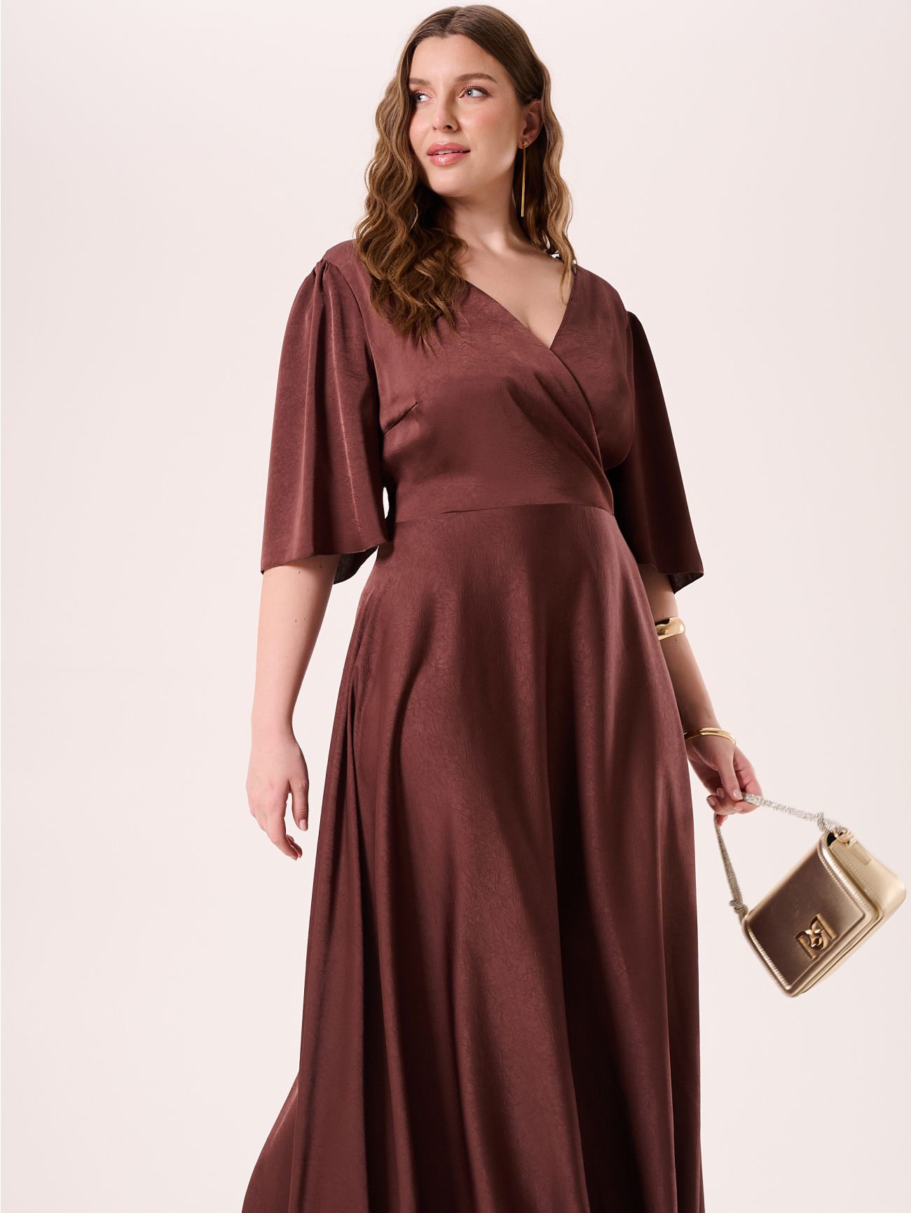 Abito Curvy Lungo Marrone Cioccolato  Rinascimento