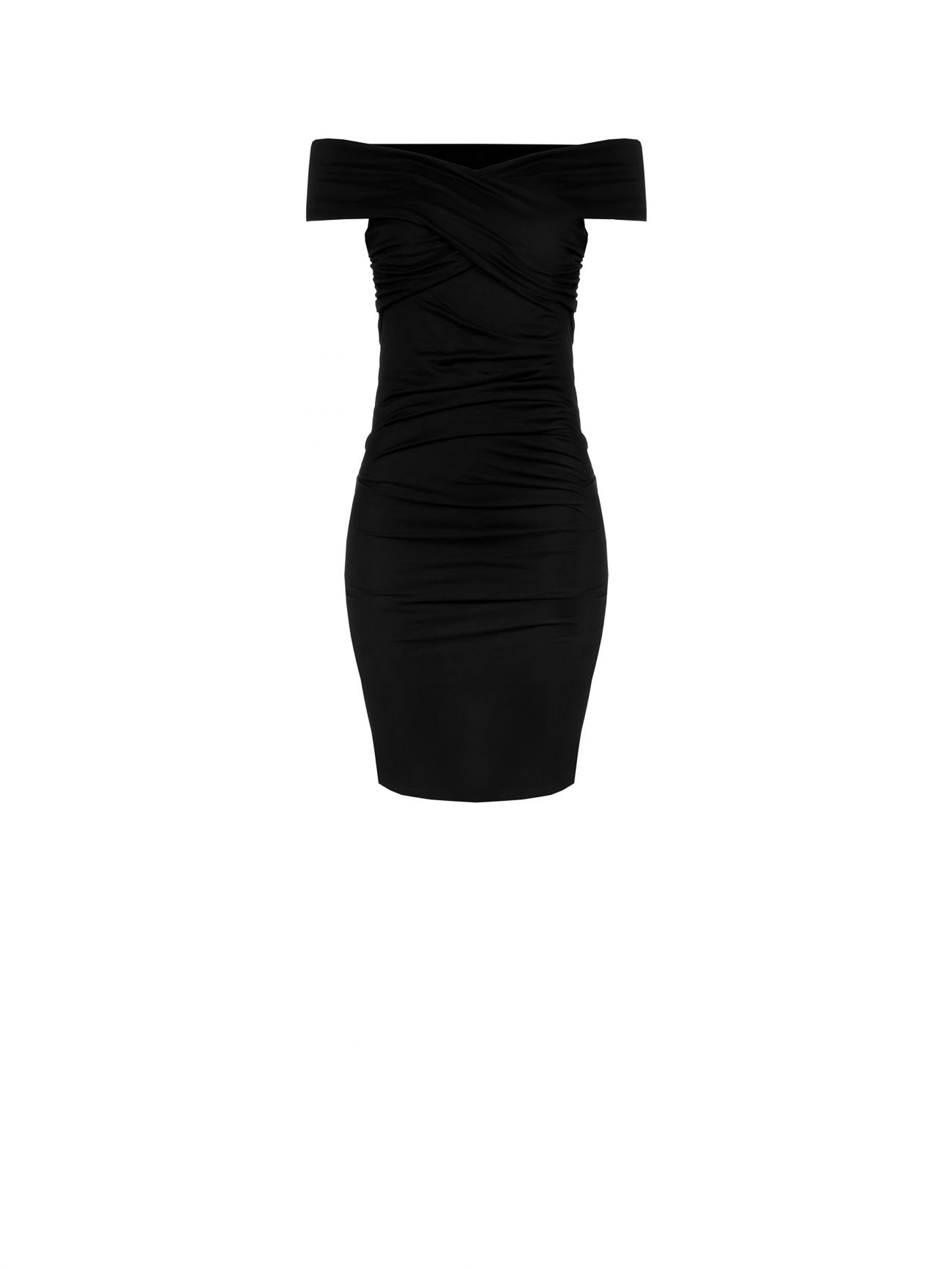 Vestido negro drapeado det_4