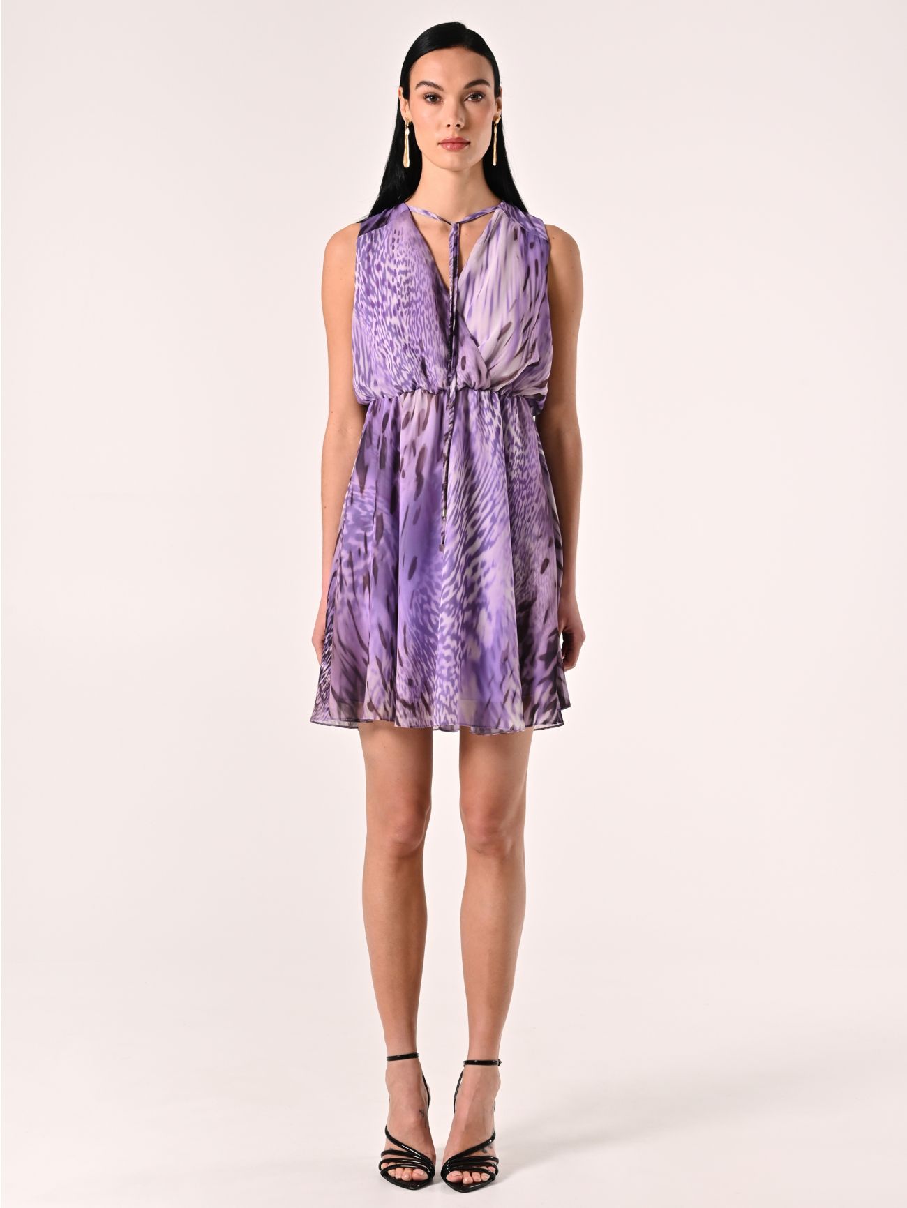 Kleid mit Tellerrock und Animal-Print det_1