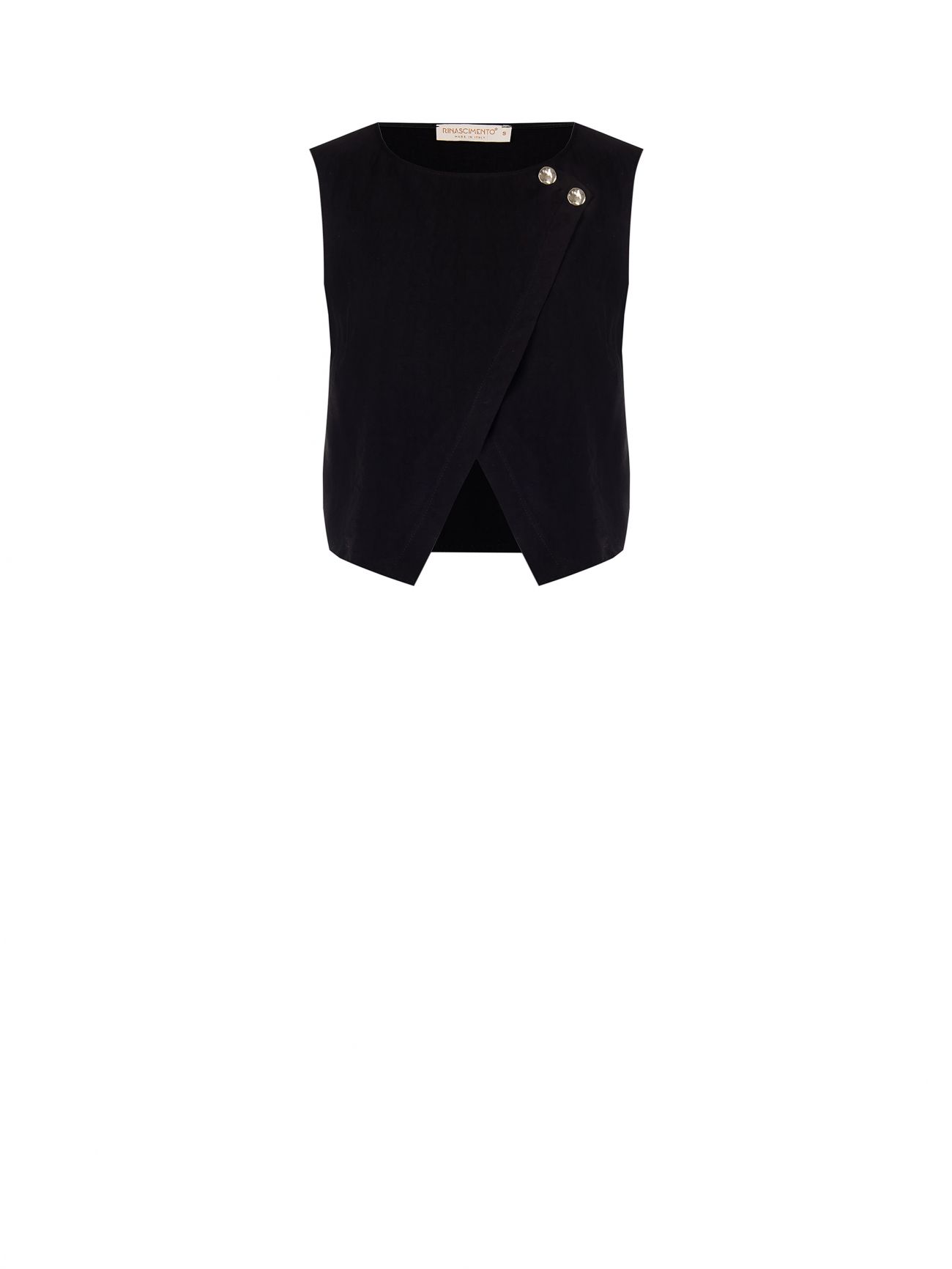 Crop-Top in Schwarz mit Schmuckknöpfen det_4