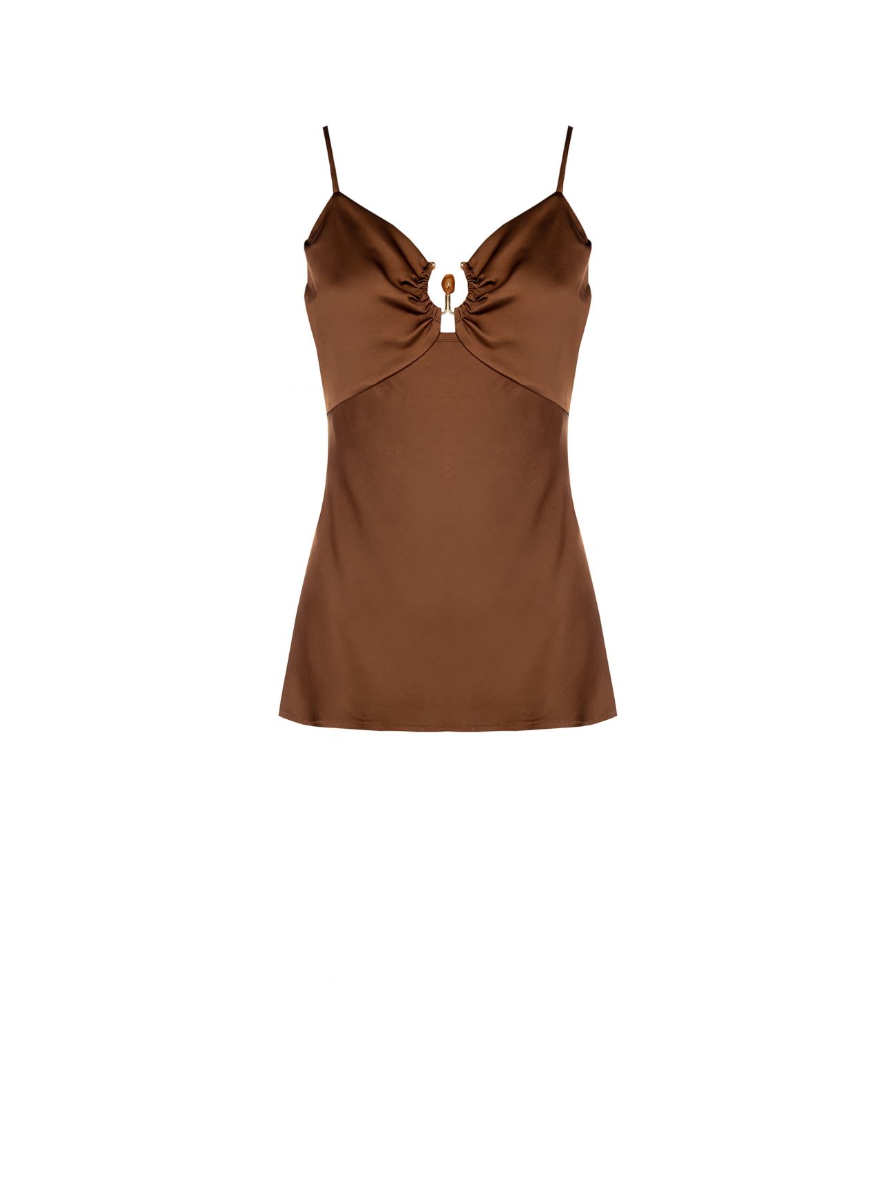 Top marron en satin det_4