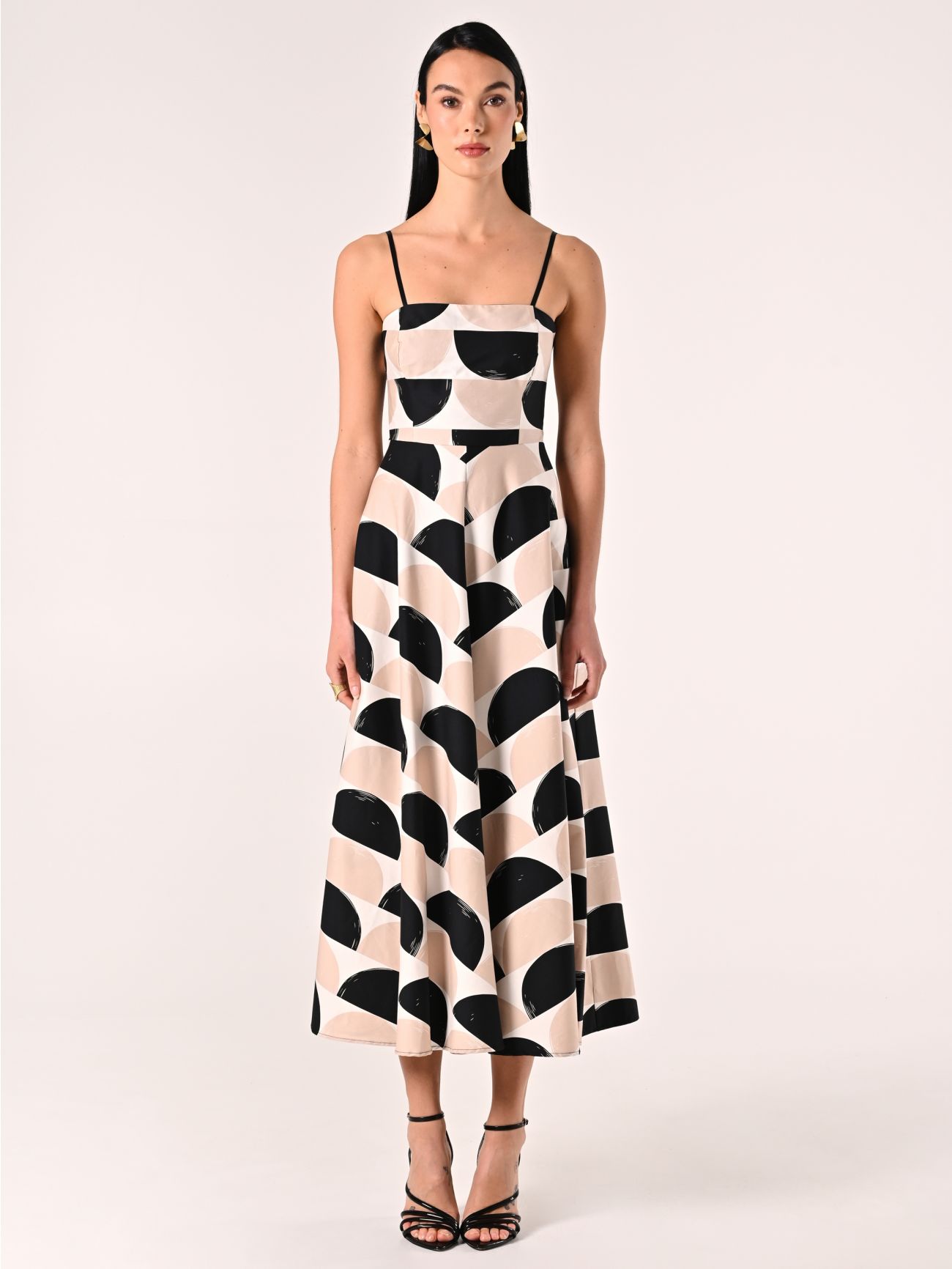 Midi-Kleid aus bedruckter Baumwolle det_1