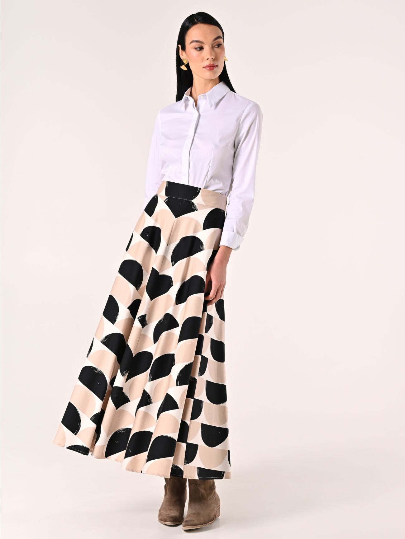 Jupe midi en coton imprimé in_i7