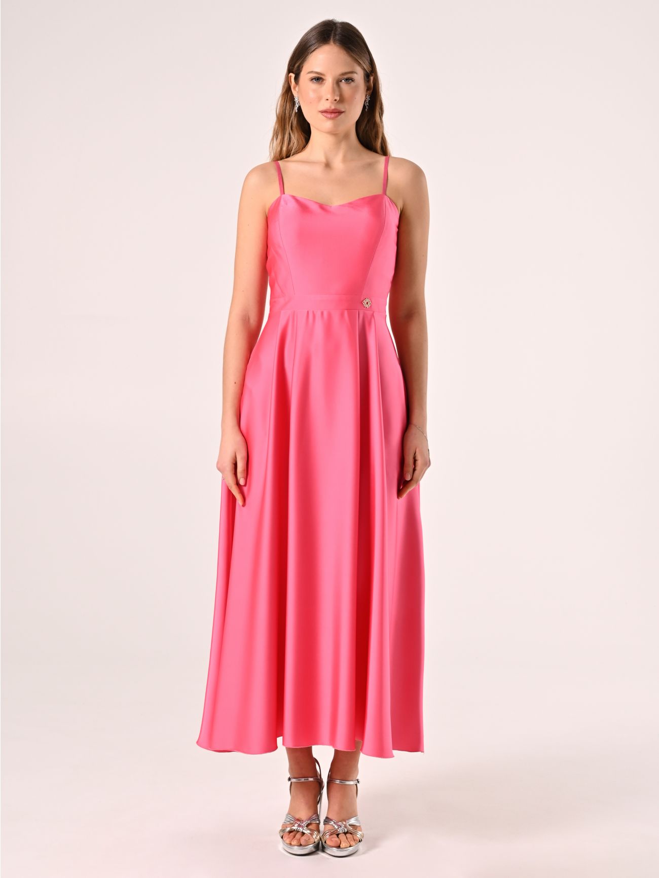 Camelia Pink Flared Dress det_1
