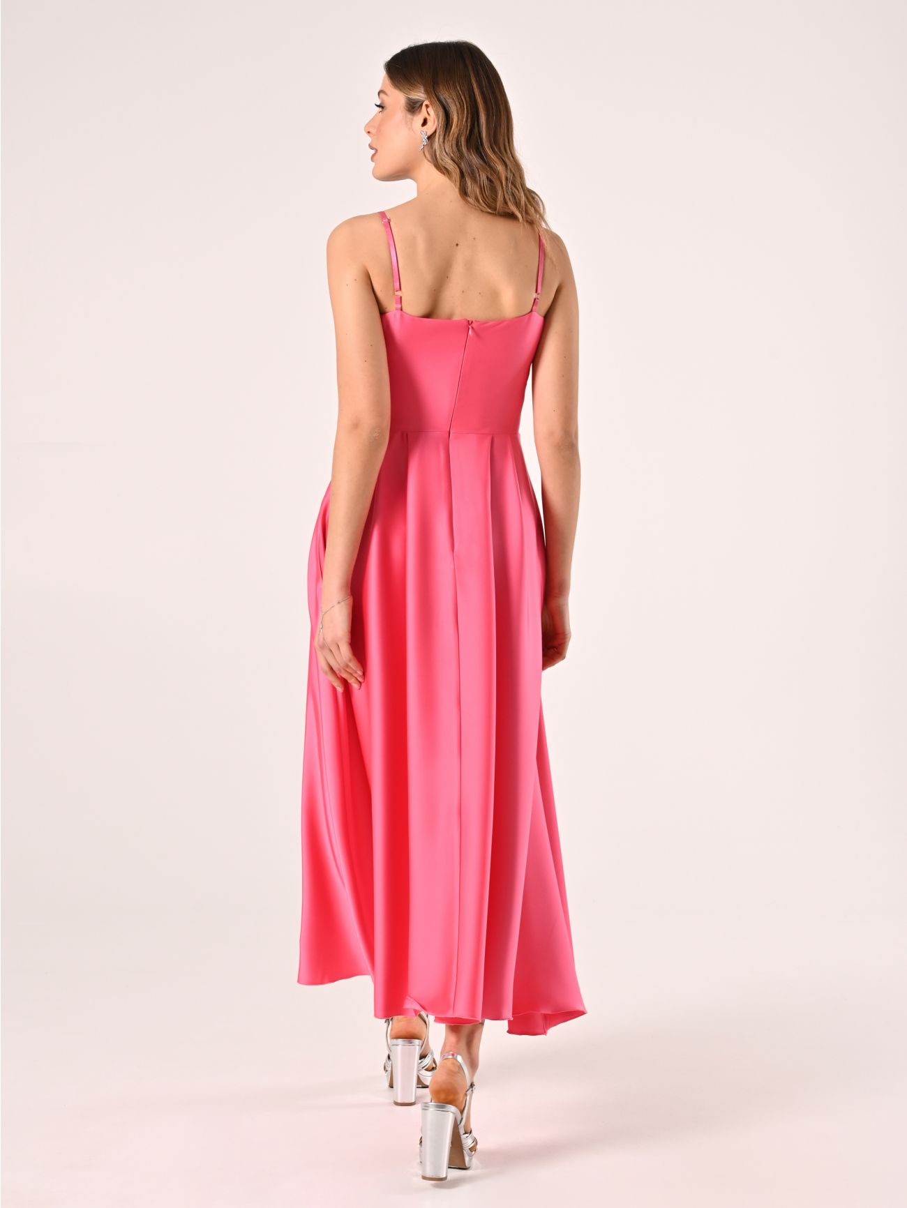 Camelia Pink Flared Dress det_3