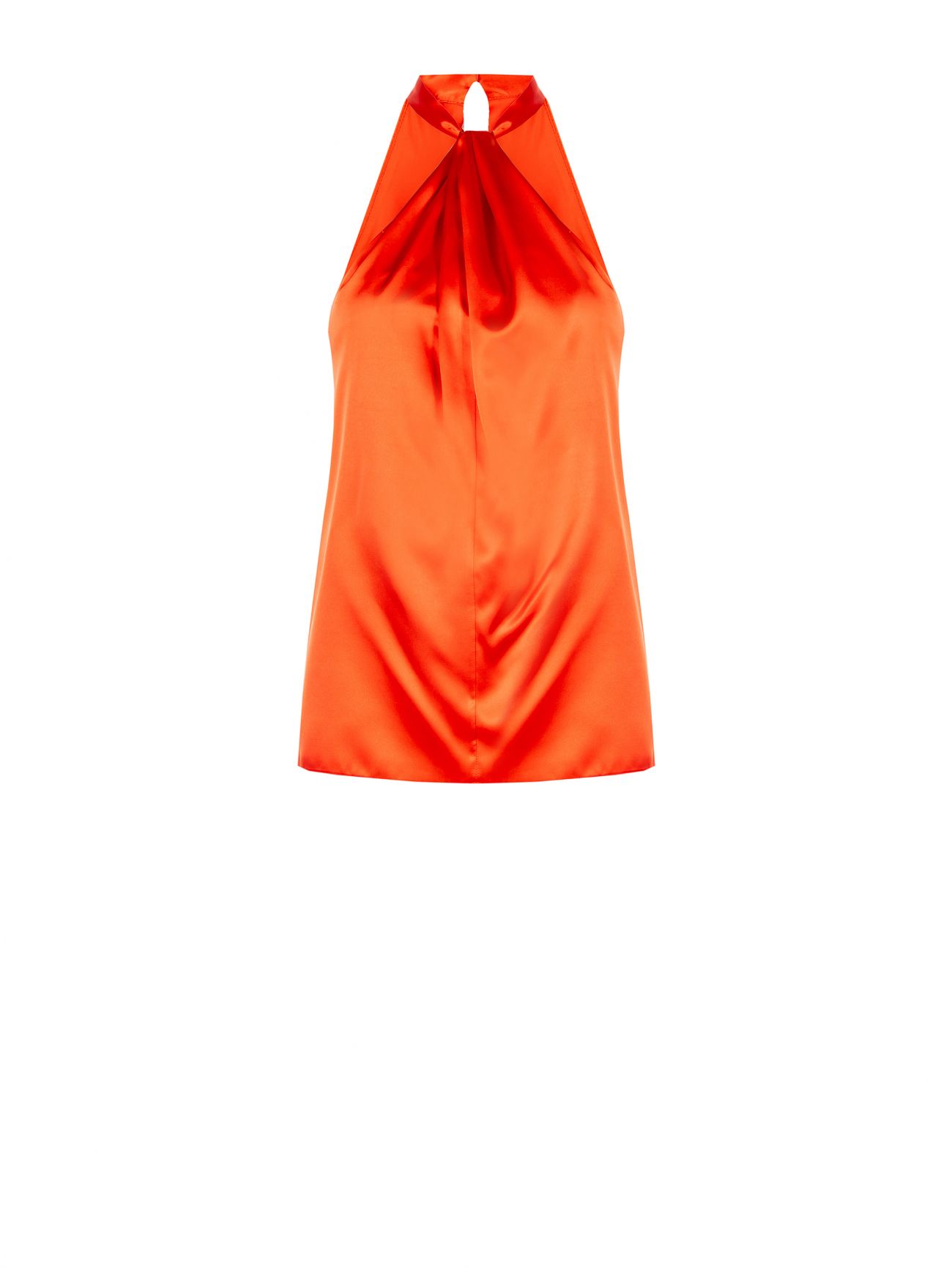 Orange Satin Halterneck Top det_4