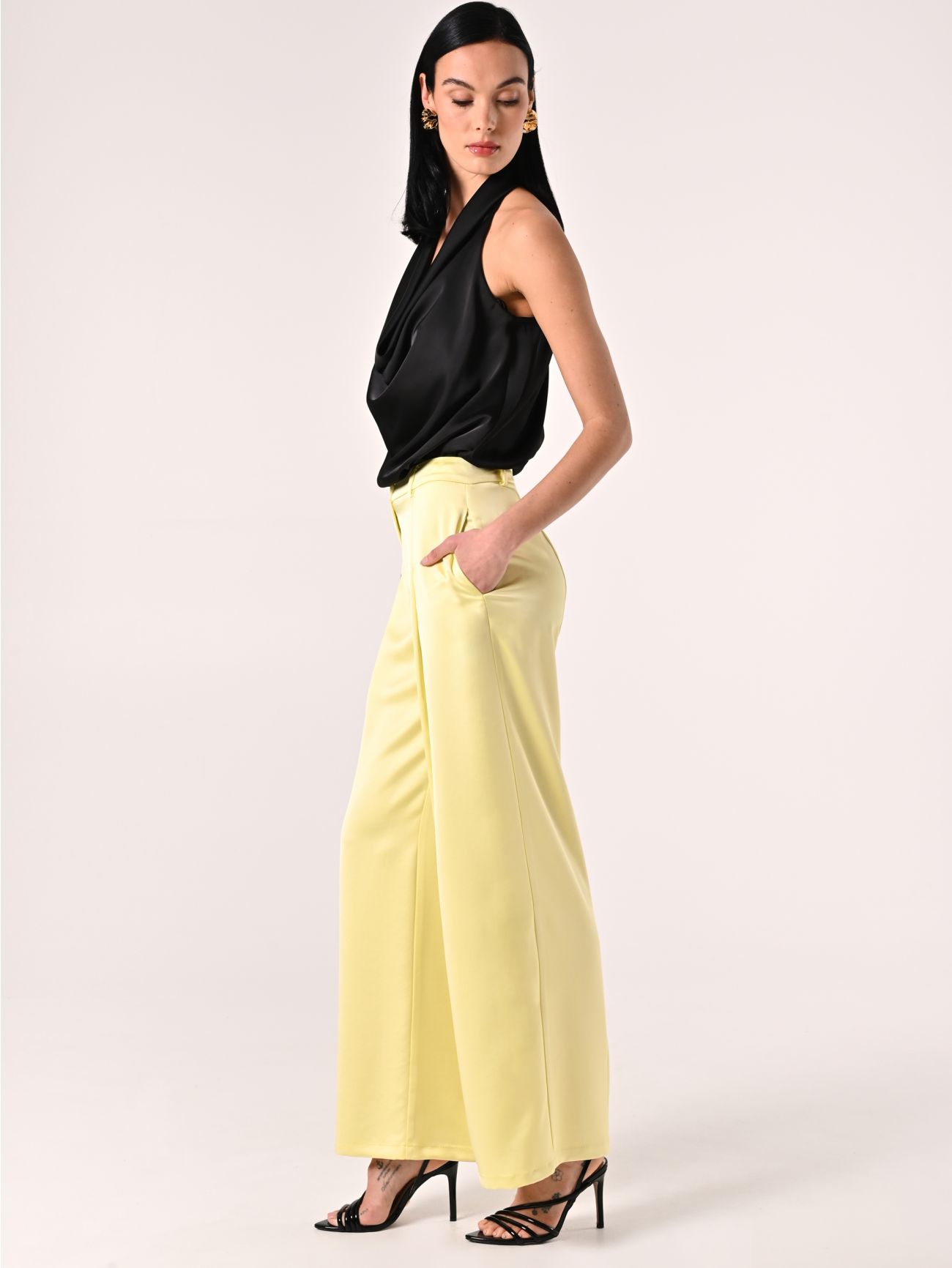 Pantaloni Gialli in Raso in_i7