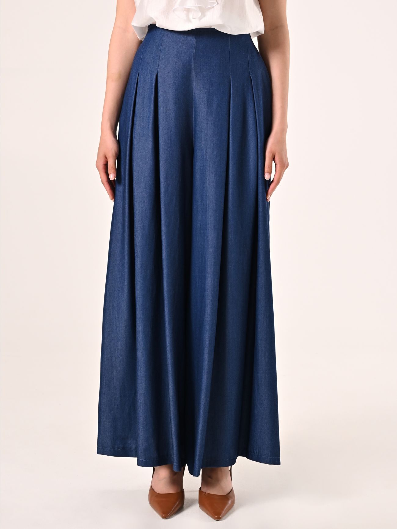 Pantaloni Ampi in Chambray det_2