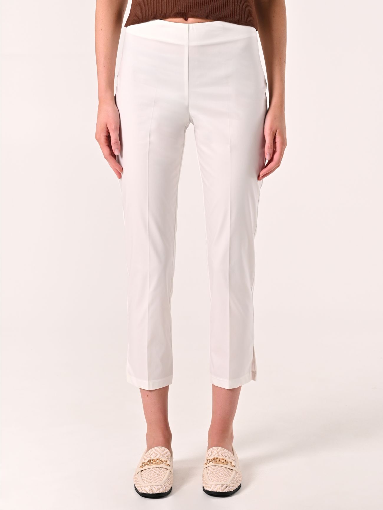 Pantalón pitillo de algodón blanco det_2