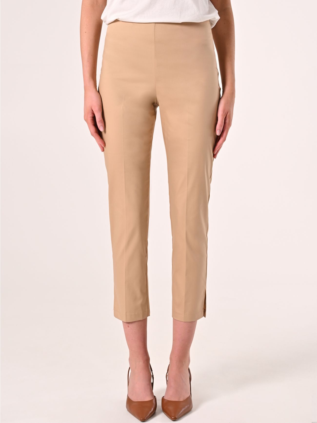 Pantalón pitillo de algodón beige oscuro det_2
