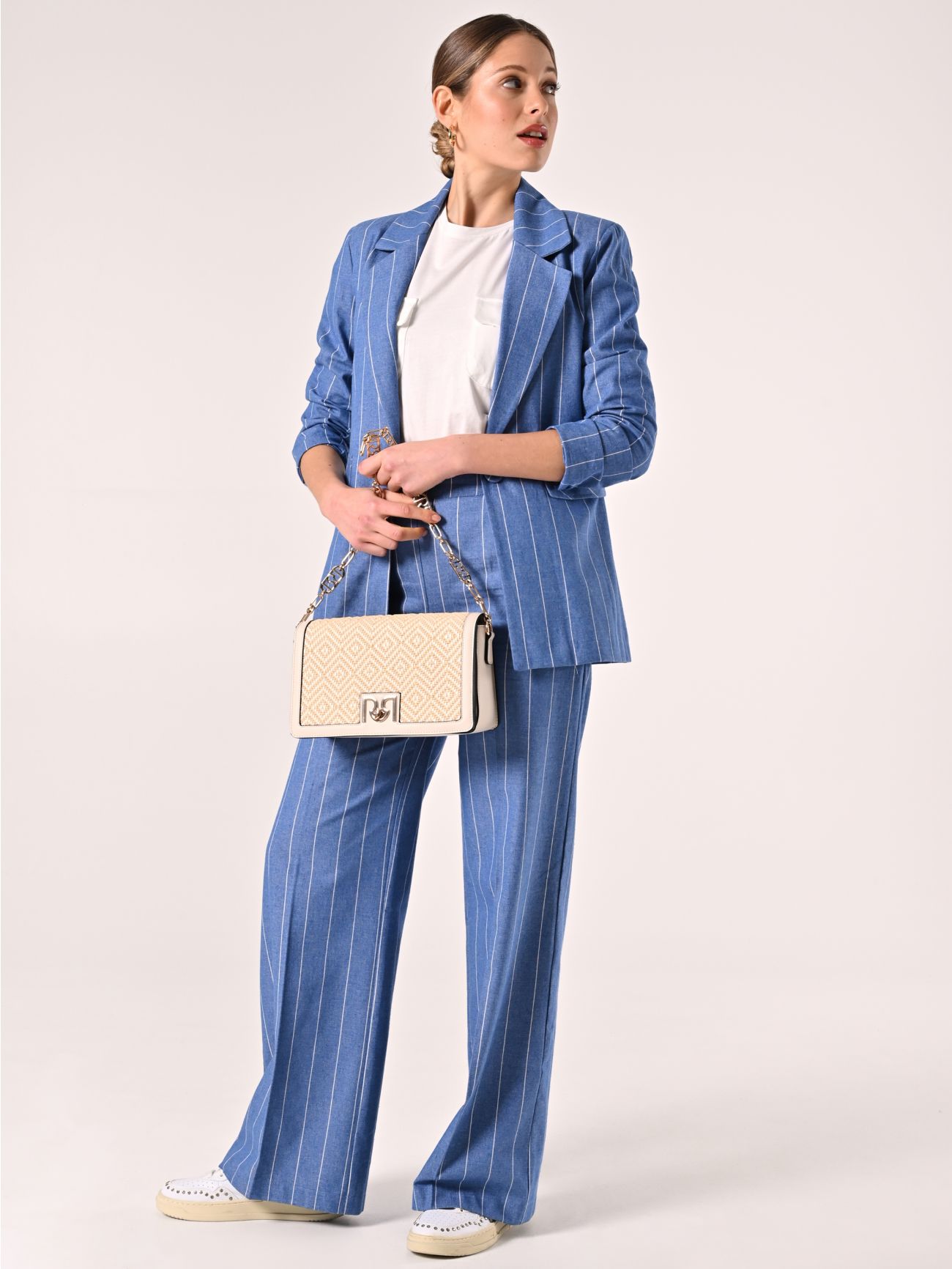 Hose aus Denim mit Nadelstreifen in_i7