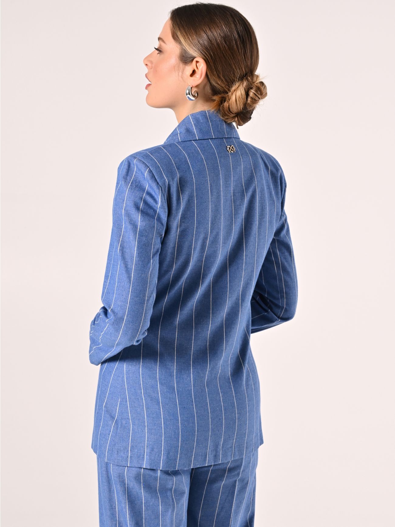 Chaqueta en denim de raya diplomática det_3