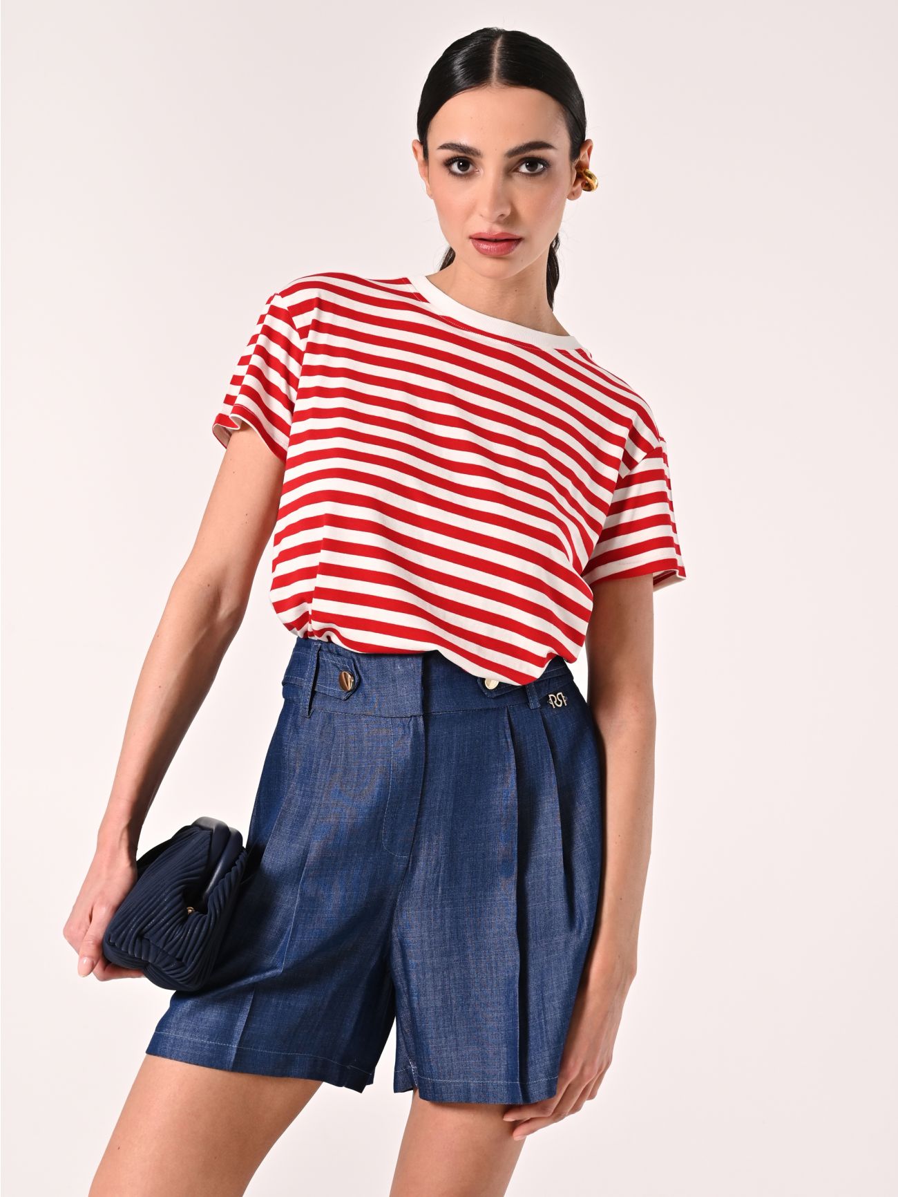 Camiseta de rayas marineras blancas y rojas in_i7