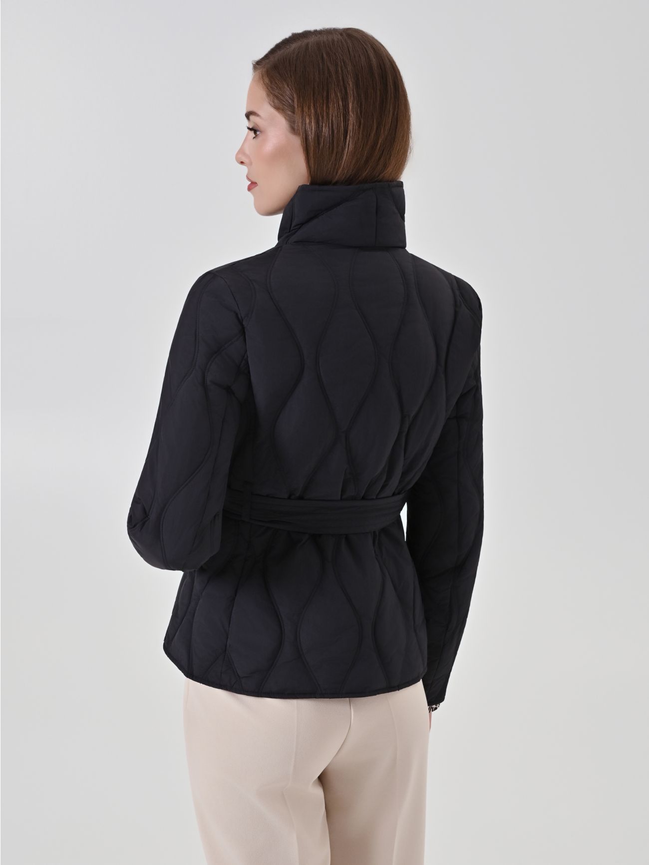 Black Biker Puffer Jacket det_3