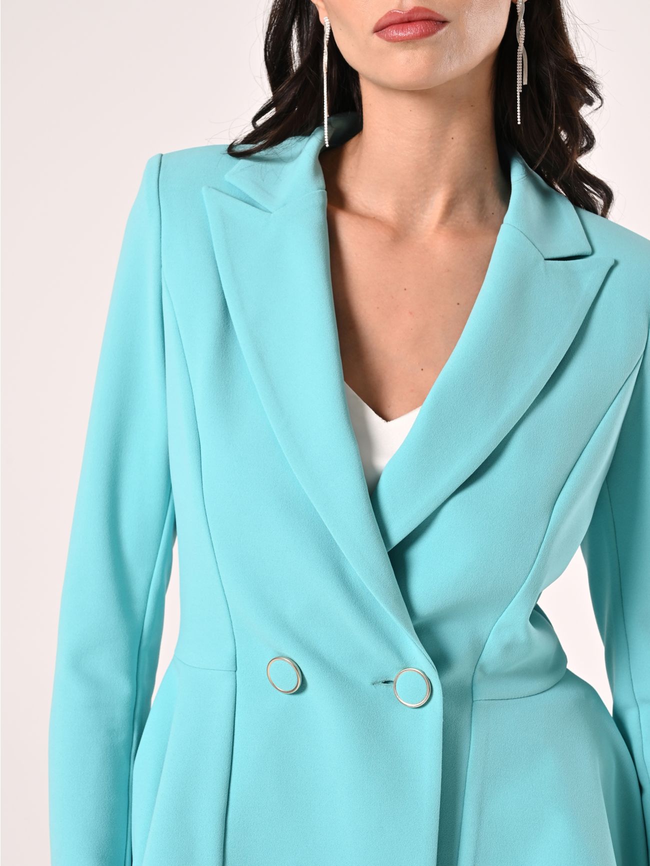 Aqua Green Jacket in Scuba Crepe in_i5