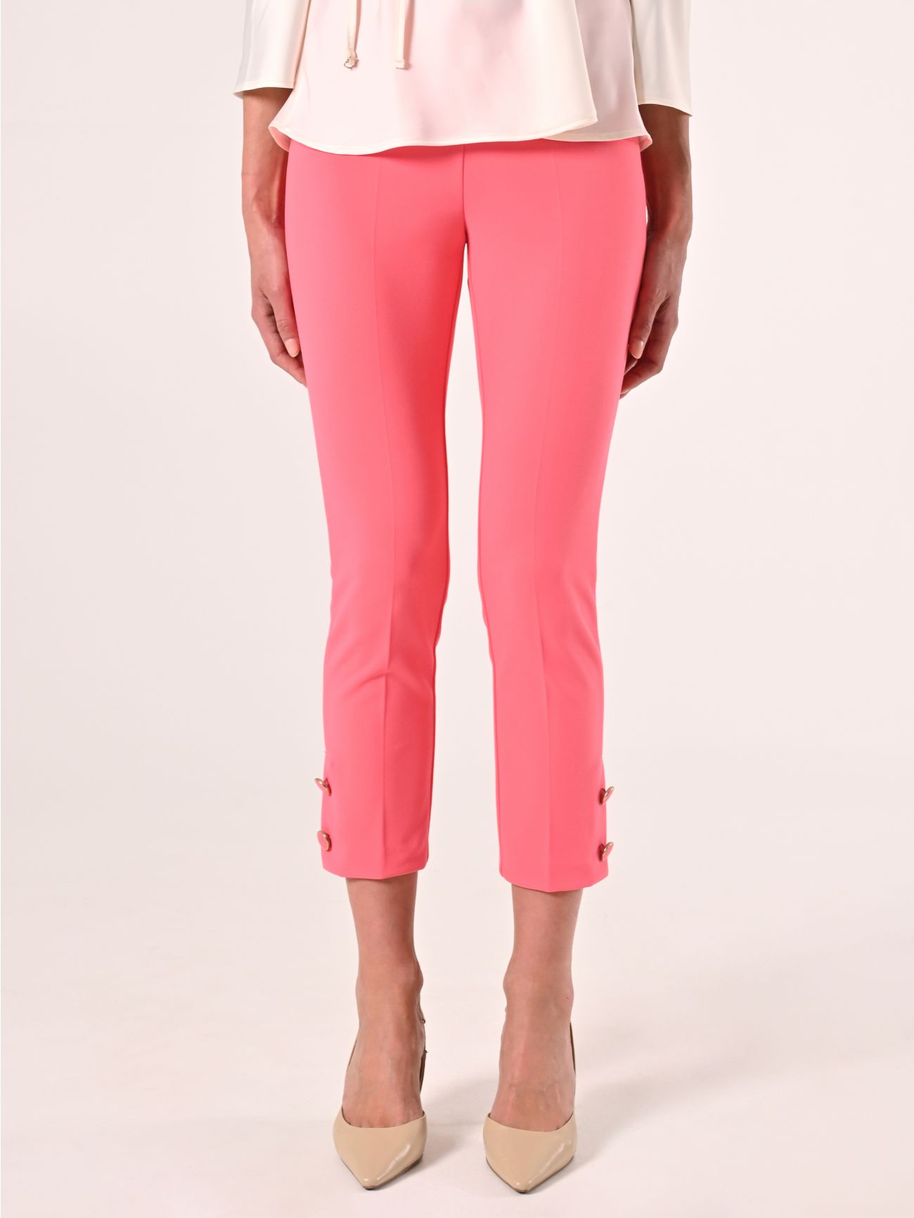 Pink Camelia Trousers in Scuba Crepe det_2