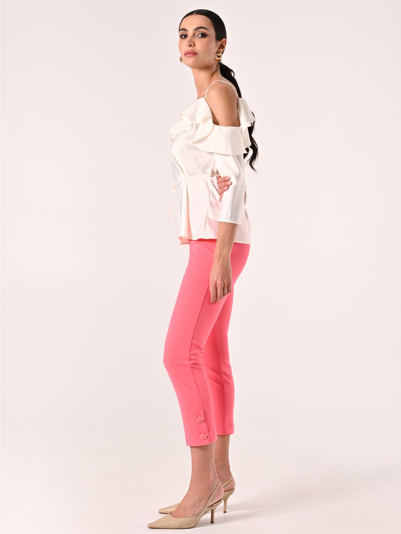 Pink Camelia Trousers in Scuba Crepe in_i7