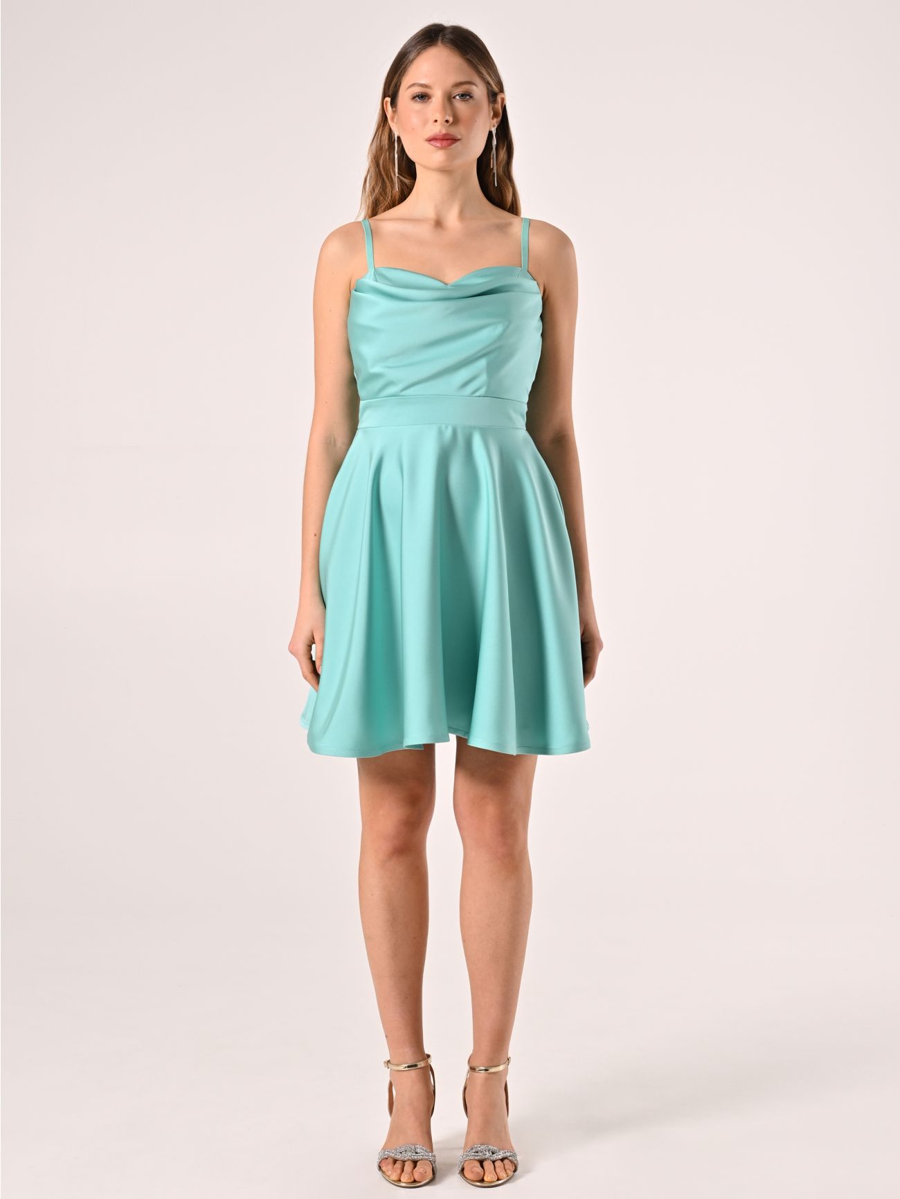 Robe courte vert d'eau det_1