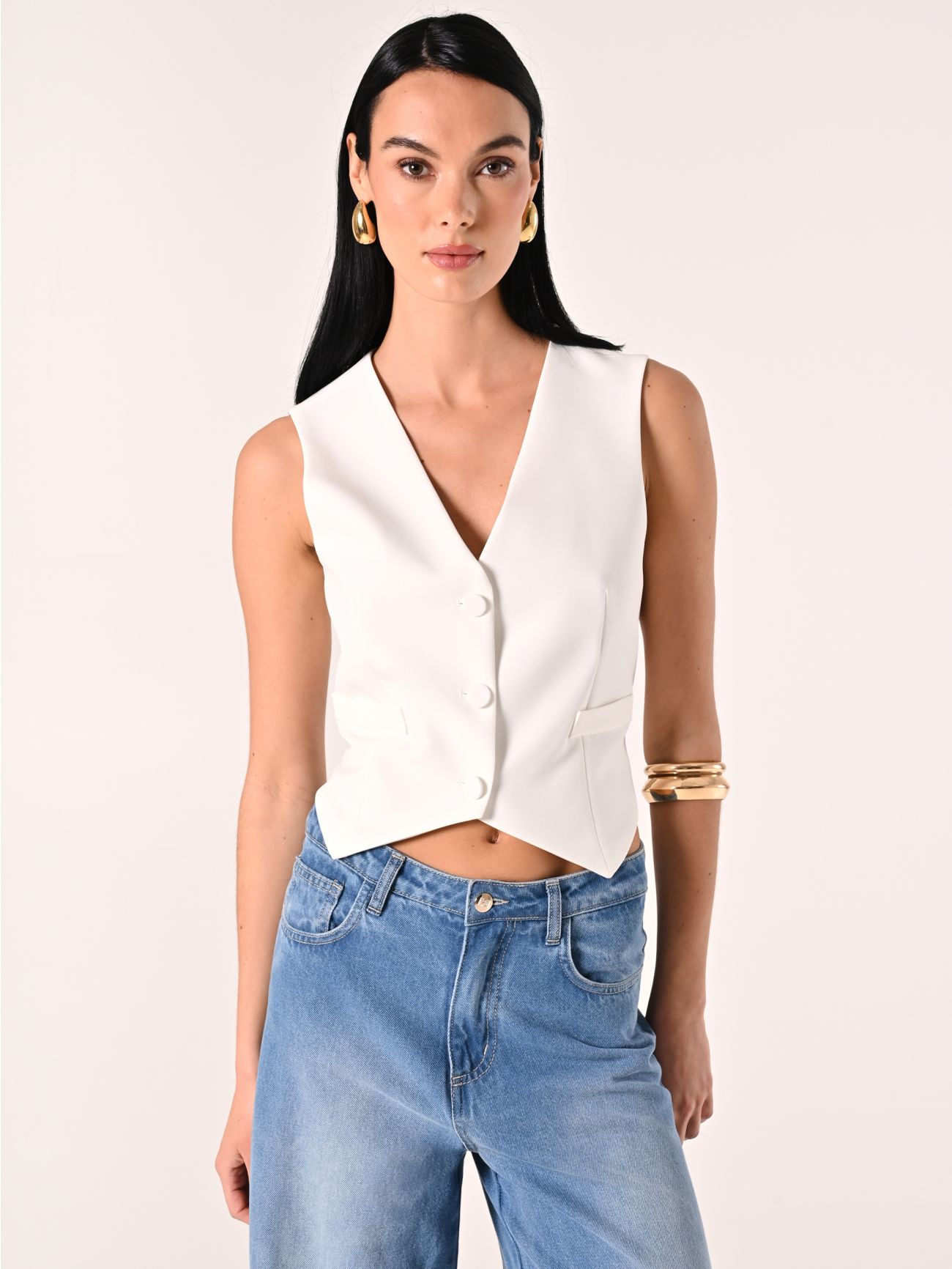 Gilet in Tessuto Tecnico Bianco in_i7