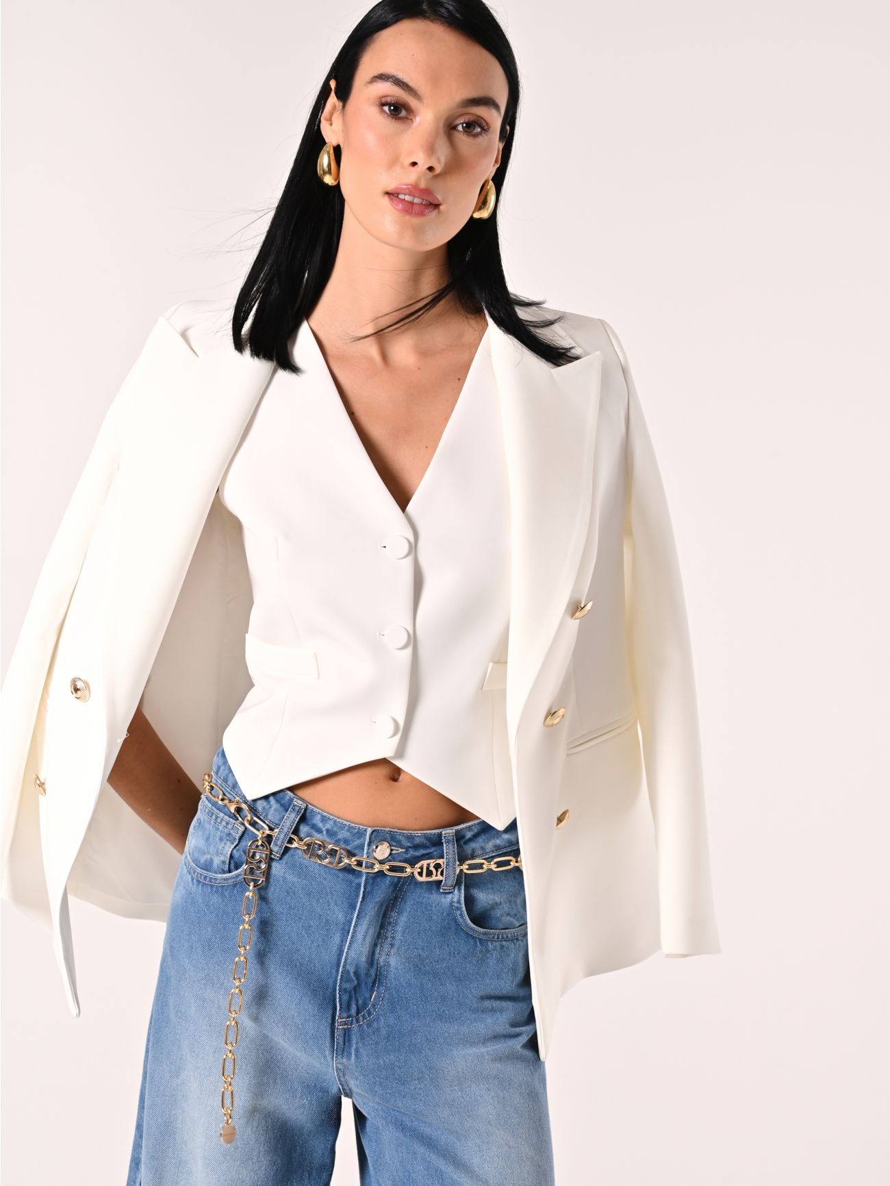 Gilet in Tessuto Tecnico Bianco sp_e1