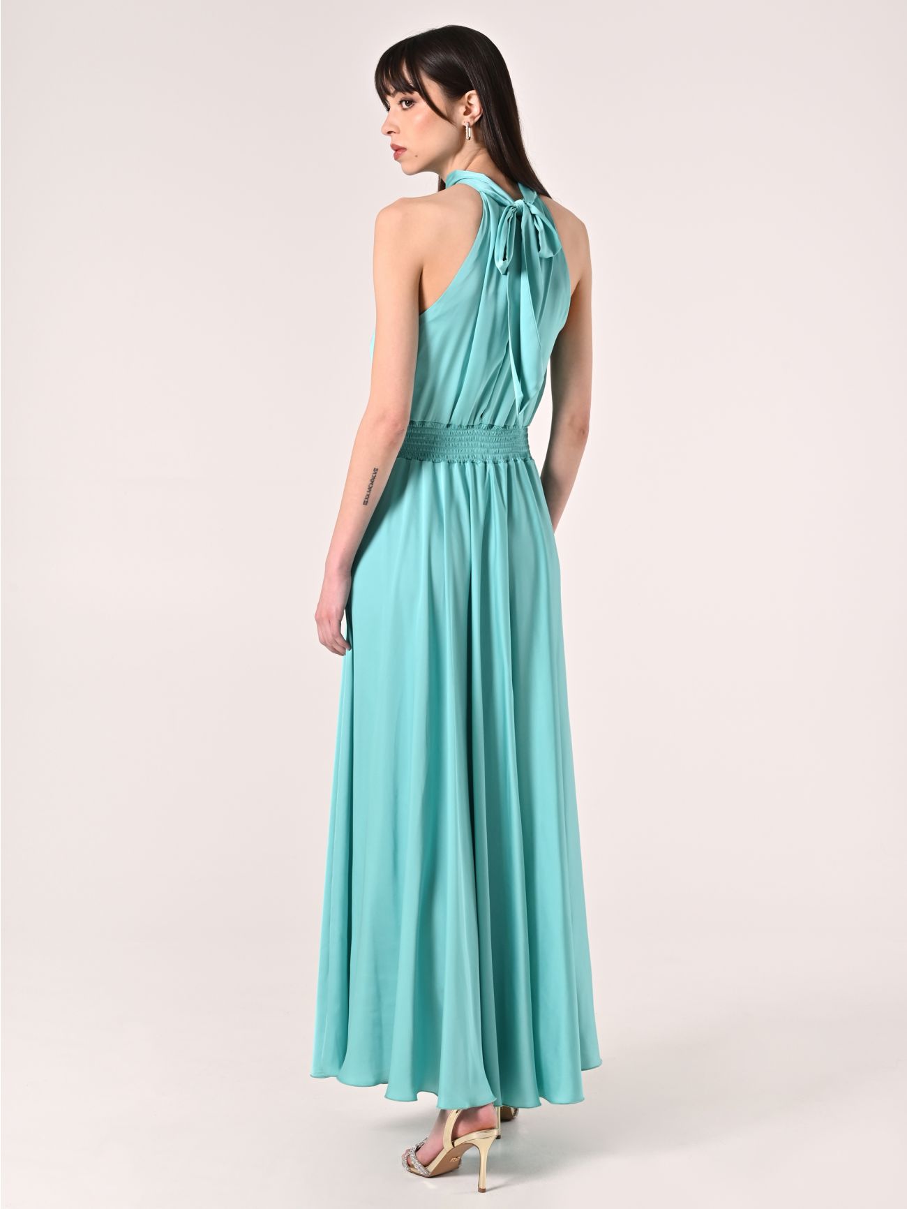 Vestido largo verde agua det_3