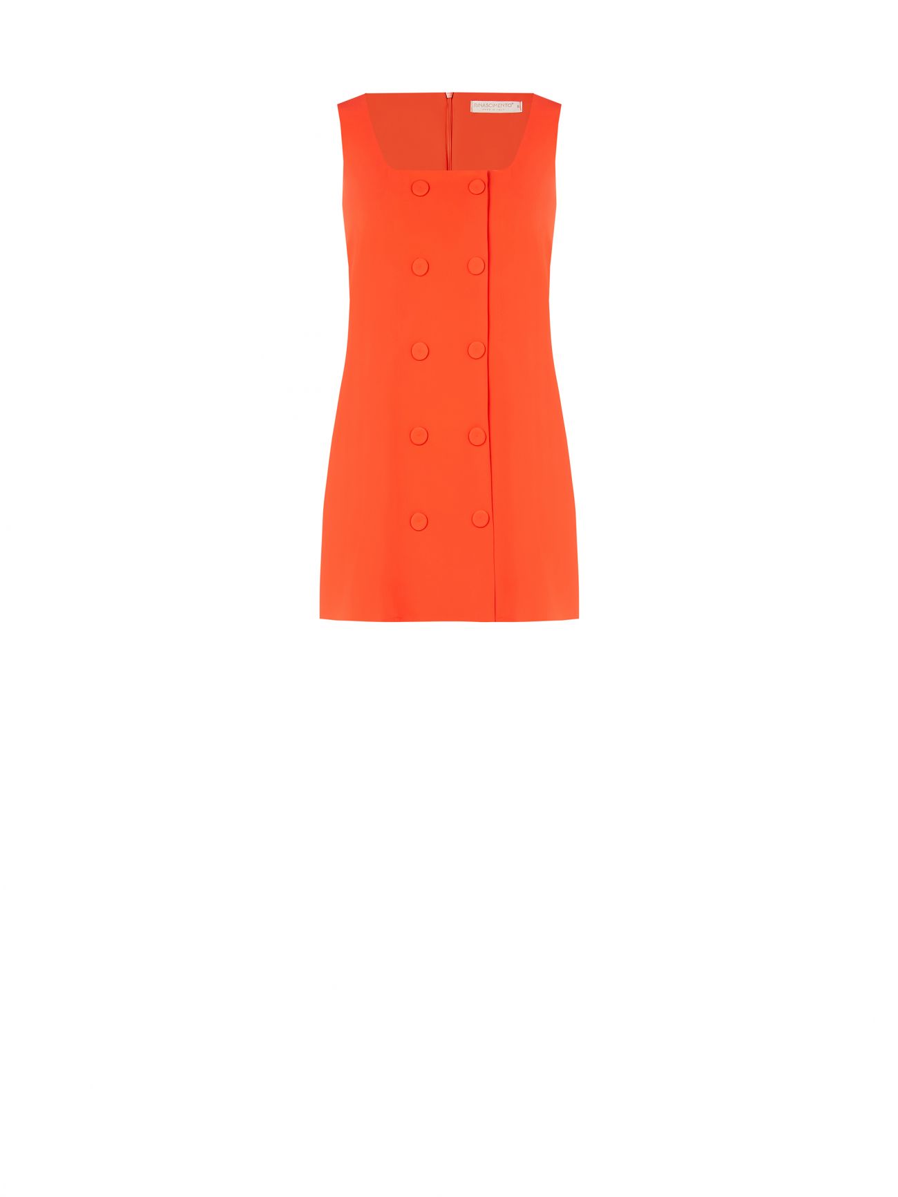 Etuikleid in Orange mit überzogenen Knöpfen det_4