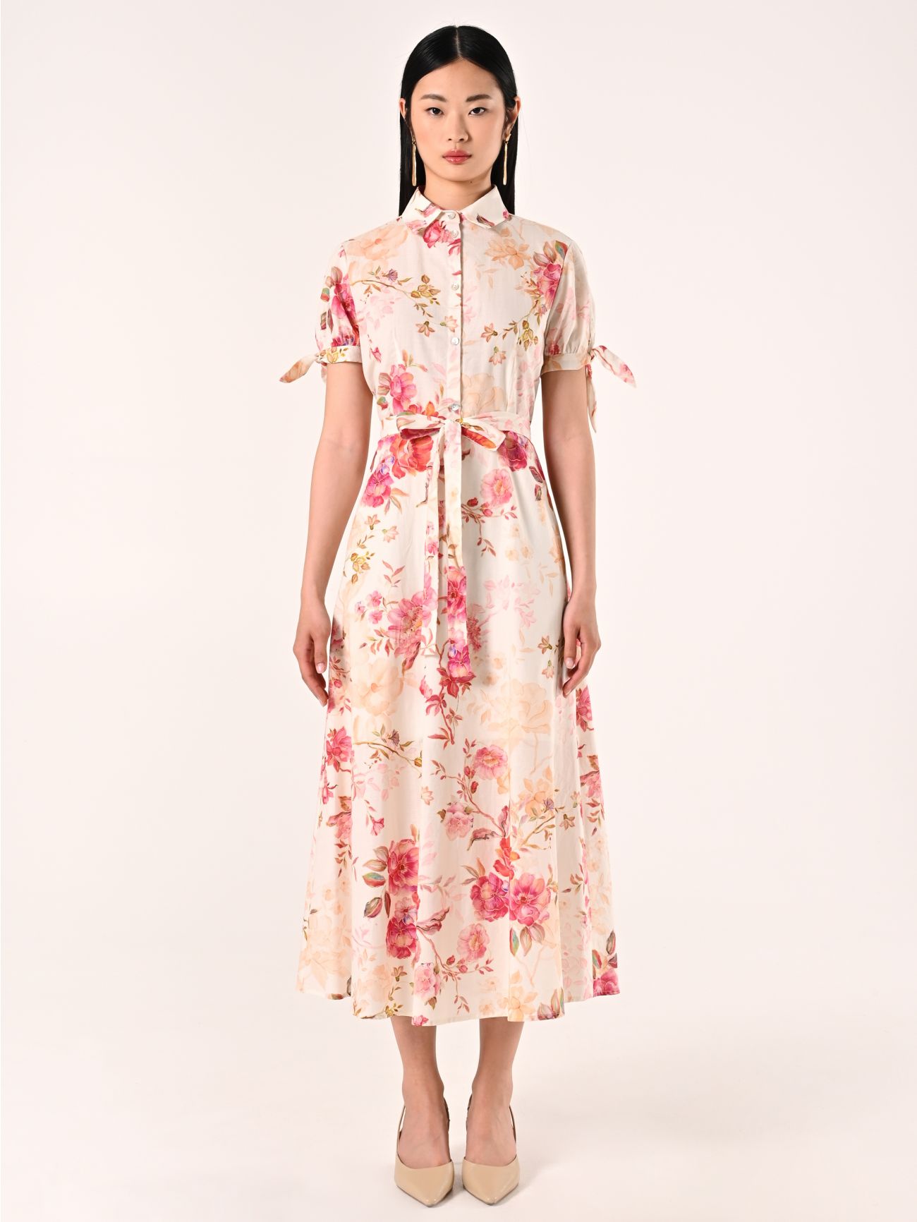Chemise Dress in Floral-print Cotton det_1