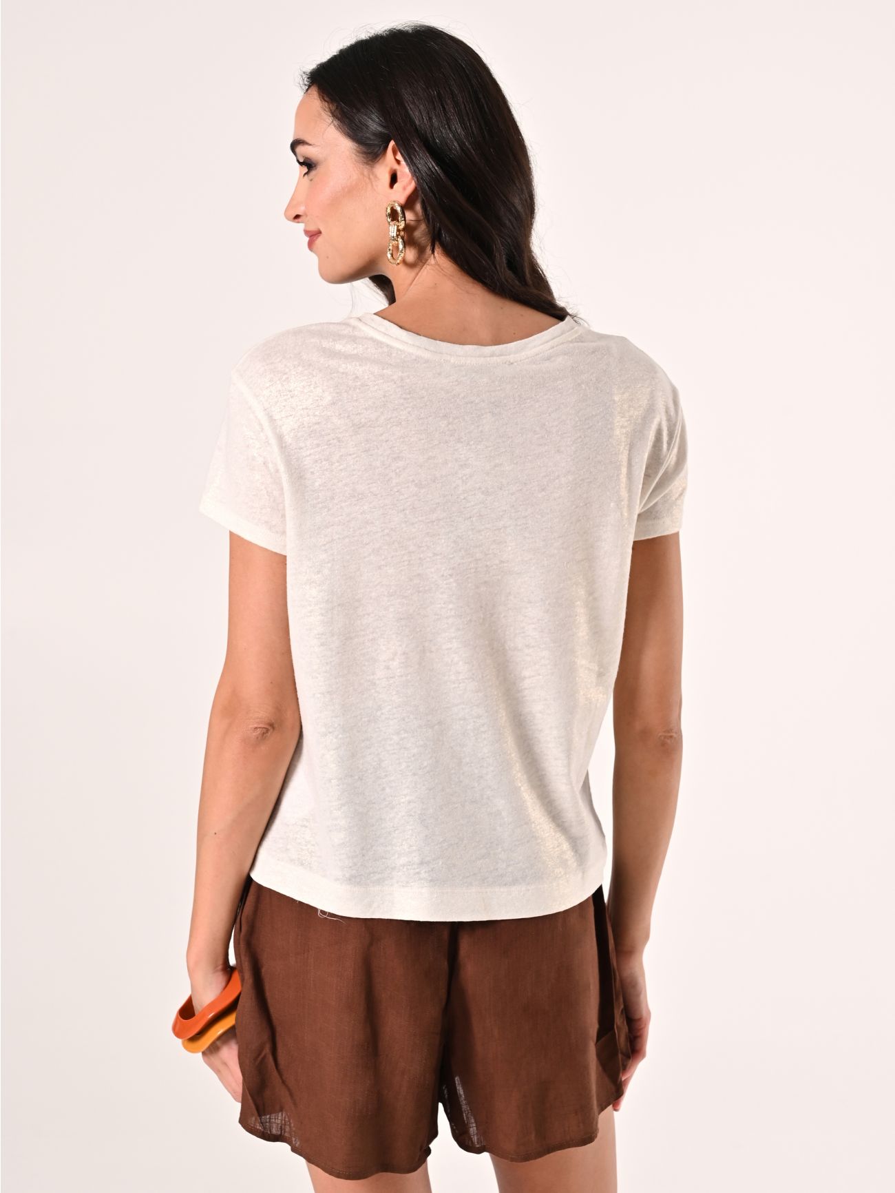 T-Shirt Lino Viscosa Beige det_3