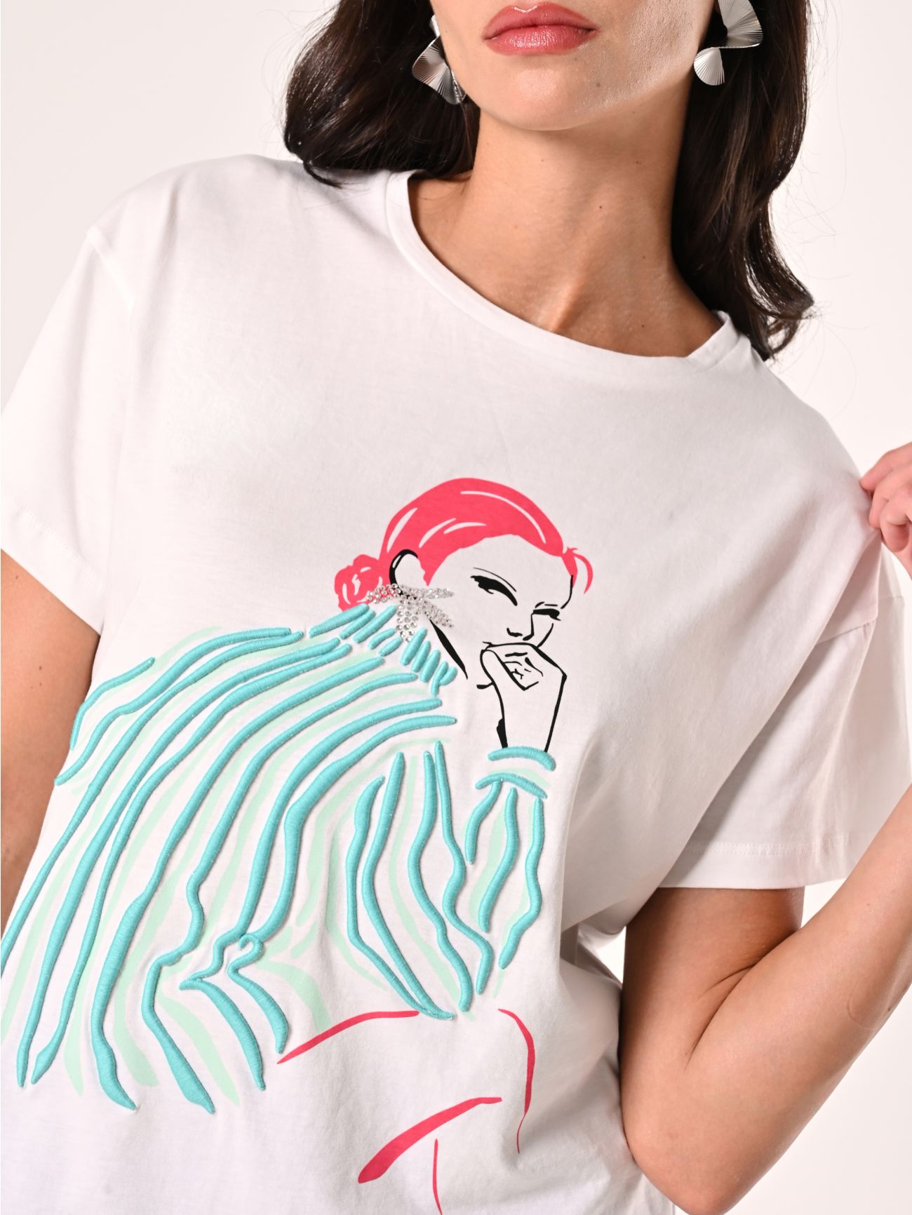 T-Shirt Ricamo in Rilievo in_i5