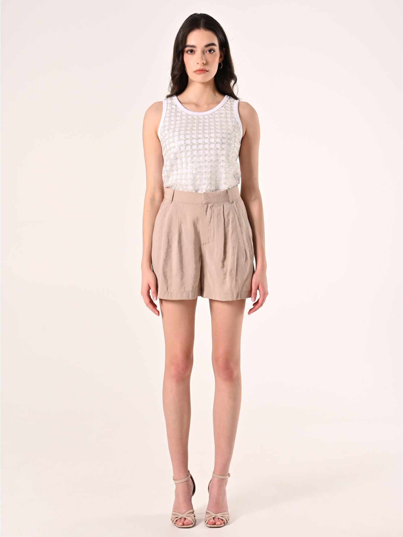Shorts Beige Scuro in Misto Modal det_1