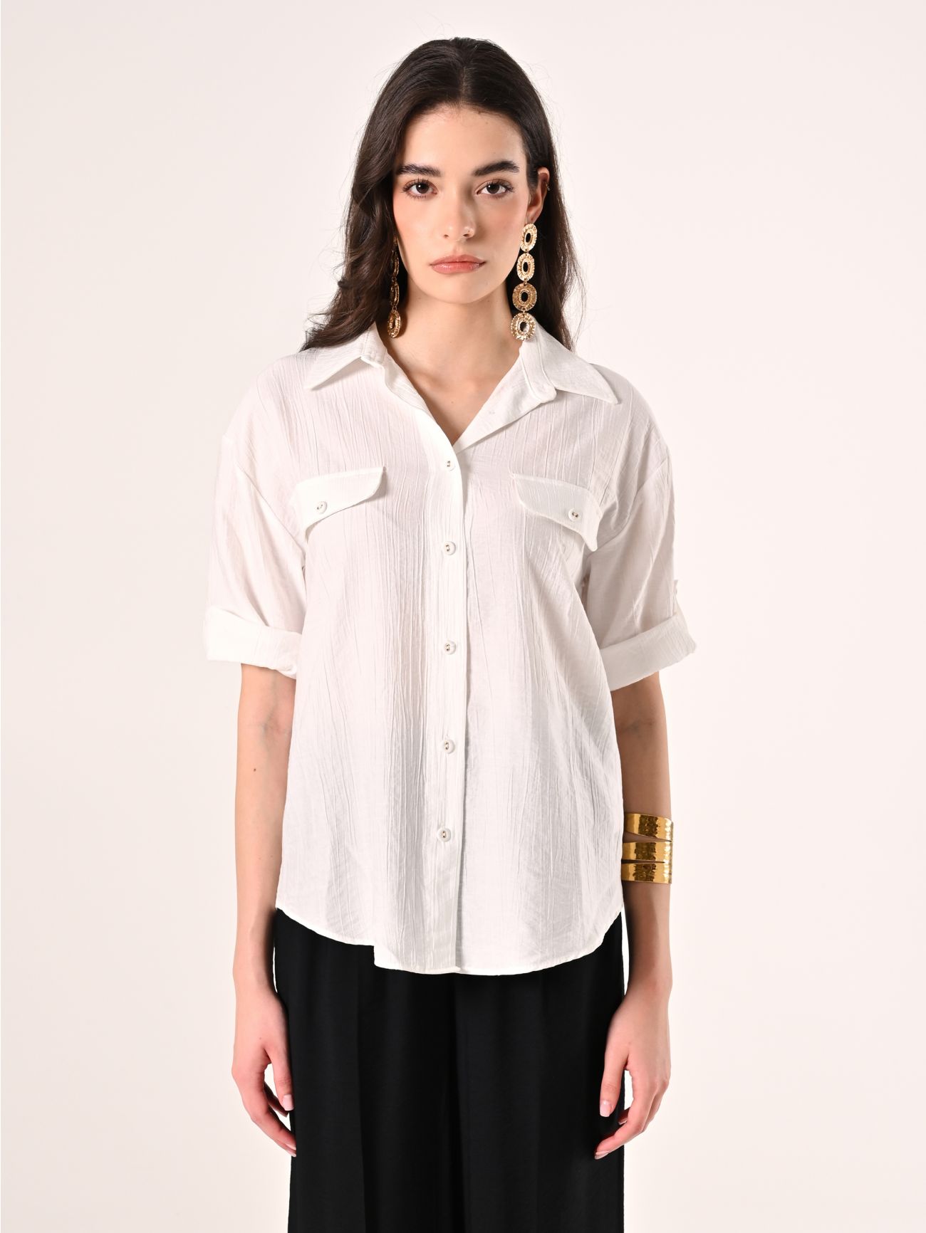 Camicia effetto Goffrato in Misto Viscosa det_2