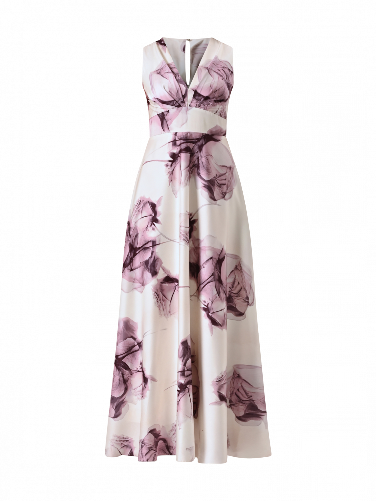 Langes Kleid mit Blumenmuster in Malve det_4
