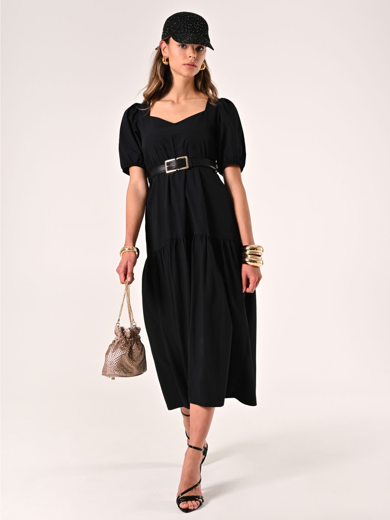 Abito Nero in Misto Cotone  sp_e1