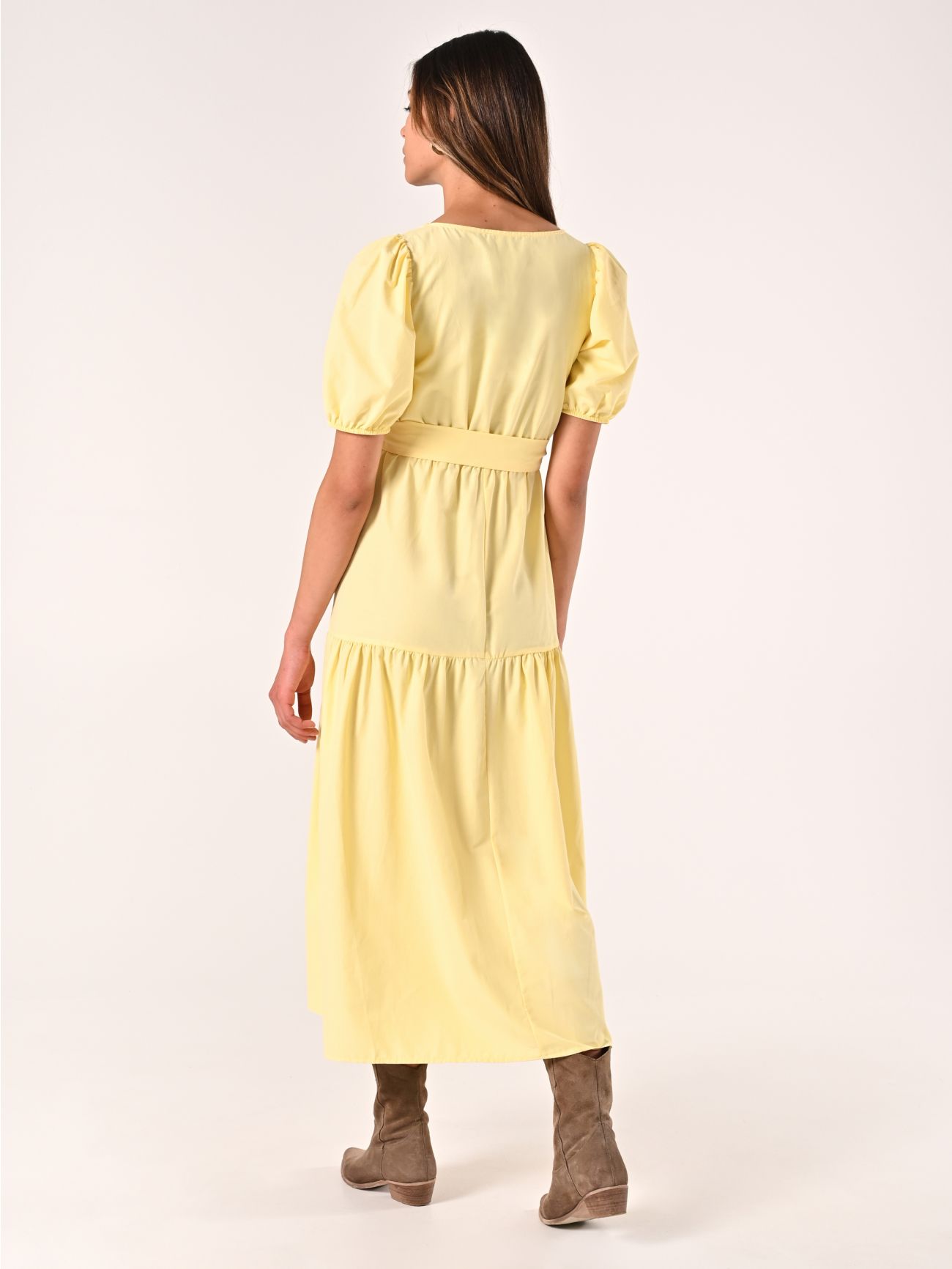 Abito Giallo in Misto Cotone  det_3