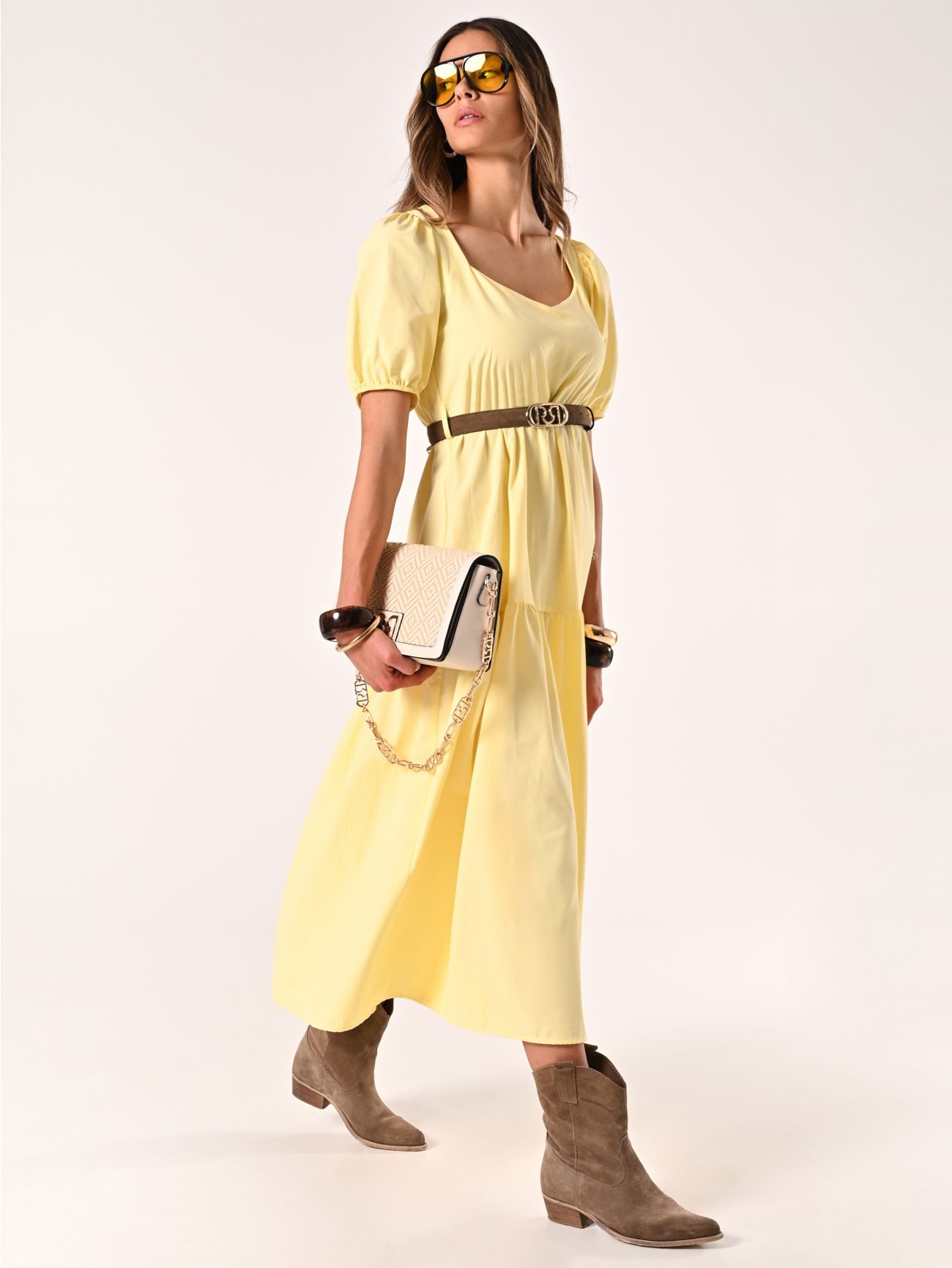 Abito Giallo in Misto Cotone  sp_e1