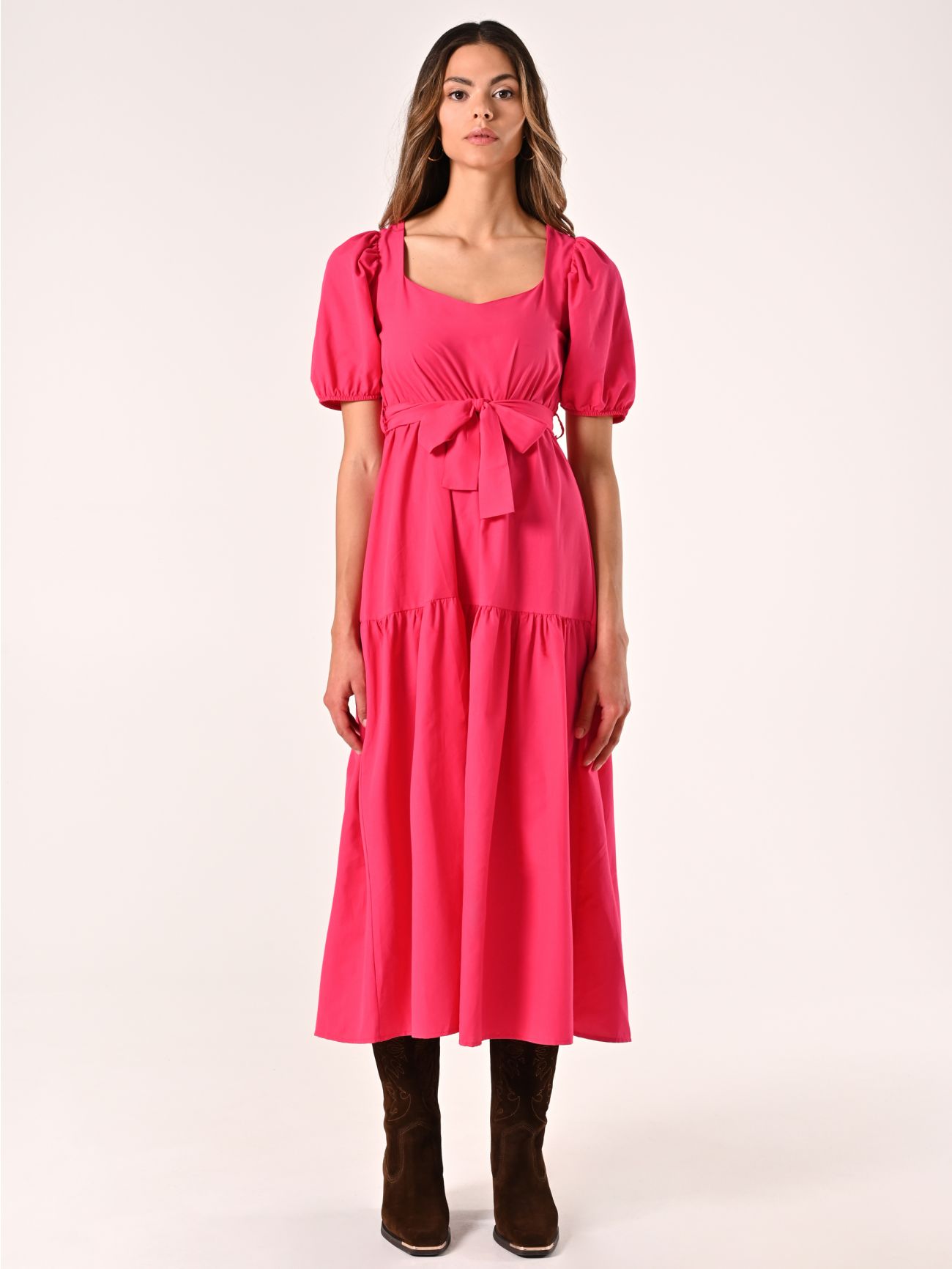 Abito Fuxia in Misto Cotone  det_1