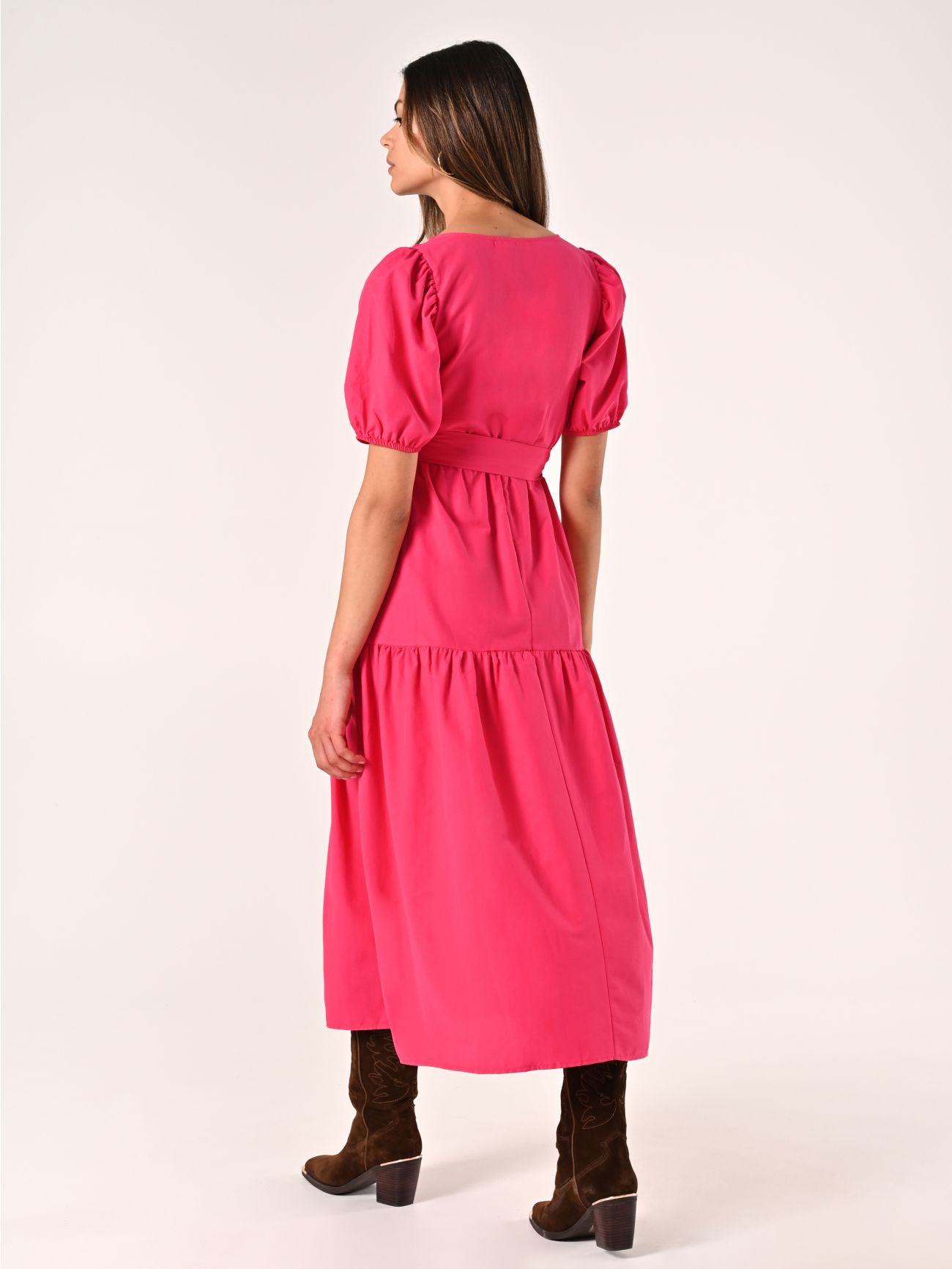 Abito Fuxia in Misto Cotone  det_3