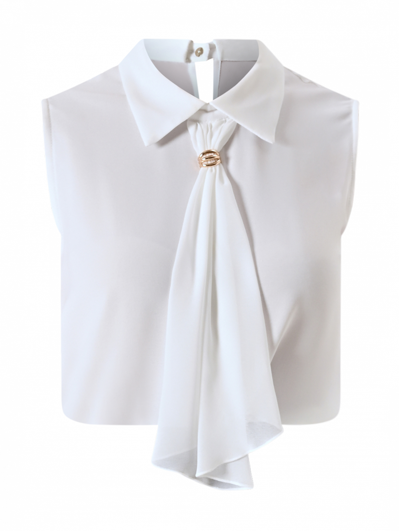 Top Bianco con Colletto Lavalliere det_4