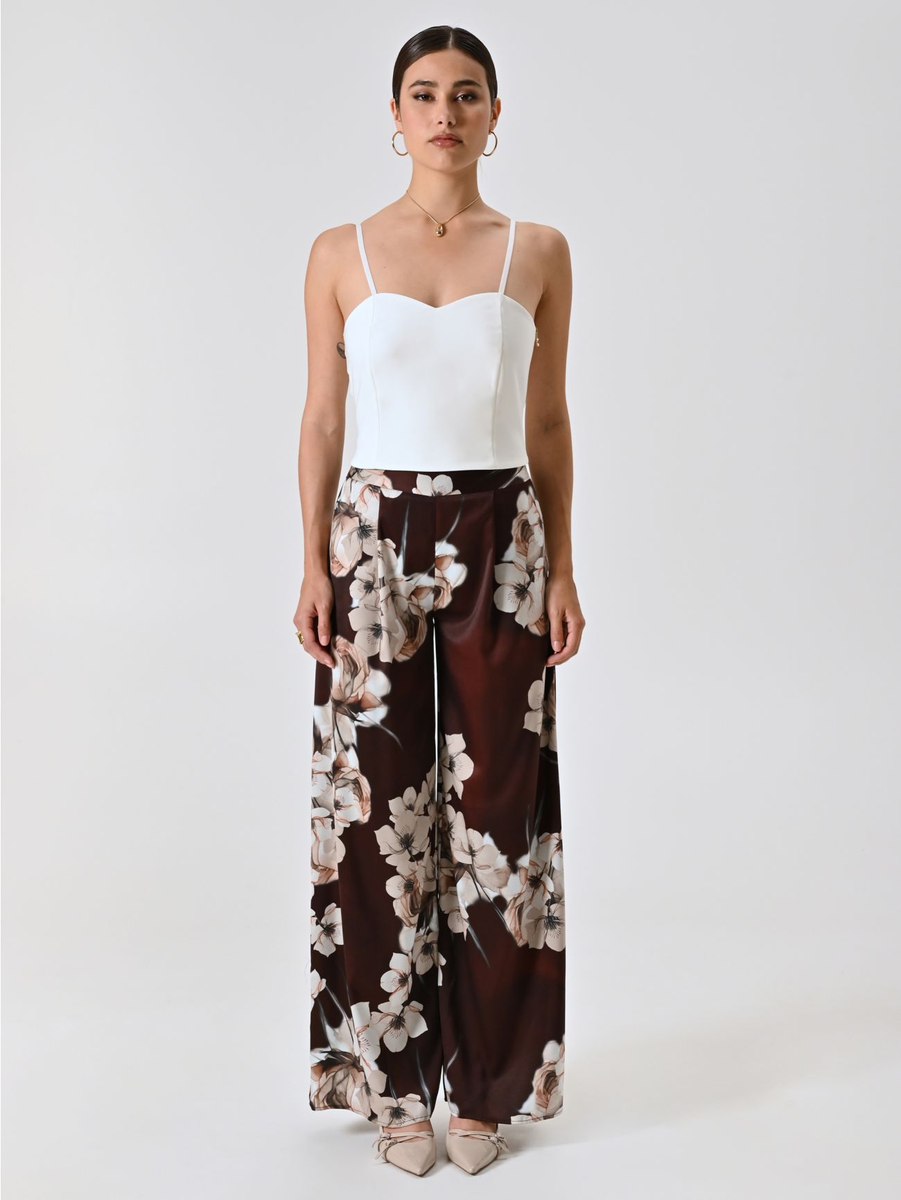 Pantalon imprimé fleuri det_1