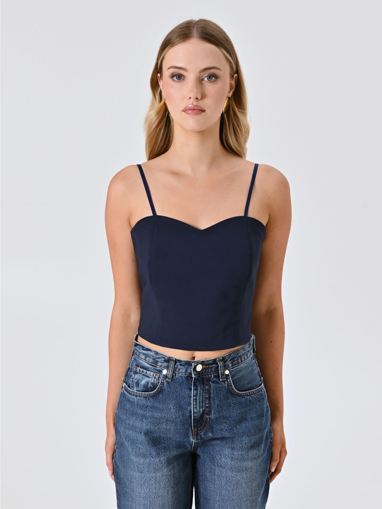 Top in Tessuto Tecnico Blu det_2