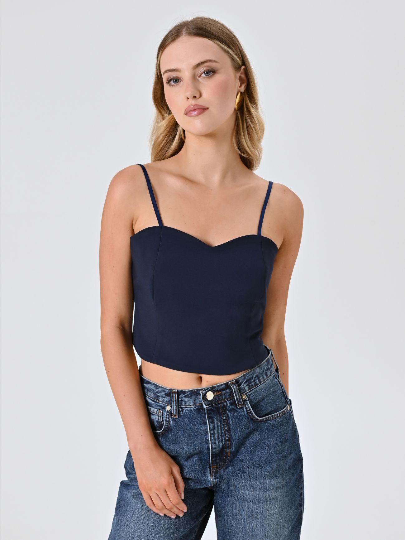 Top in Tessuto Tecnico Blu in_i7