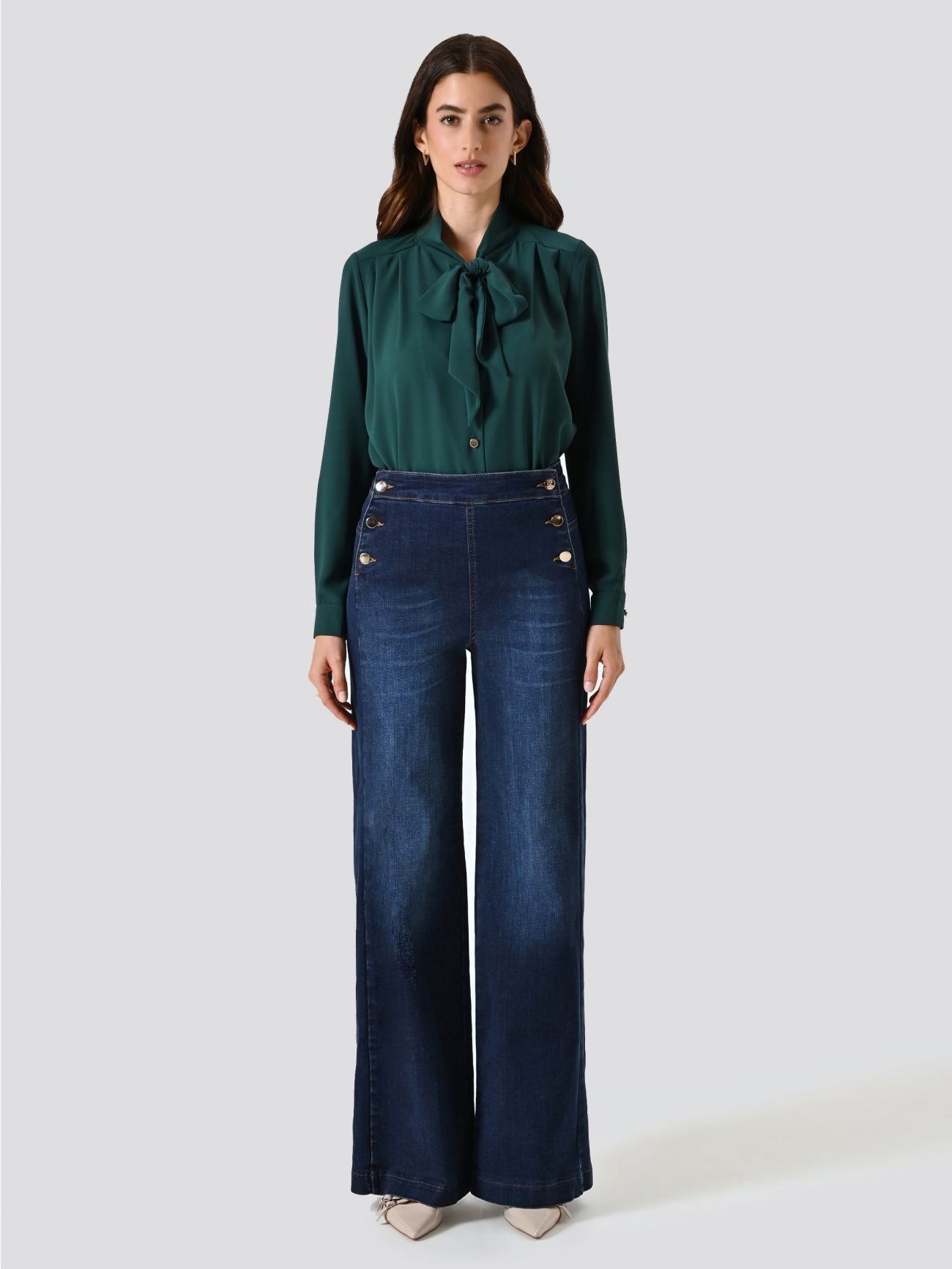 Vaqueros wide leg de lavado oscuro det_1
