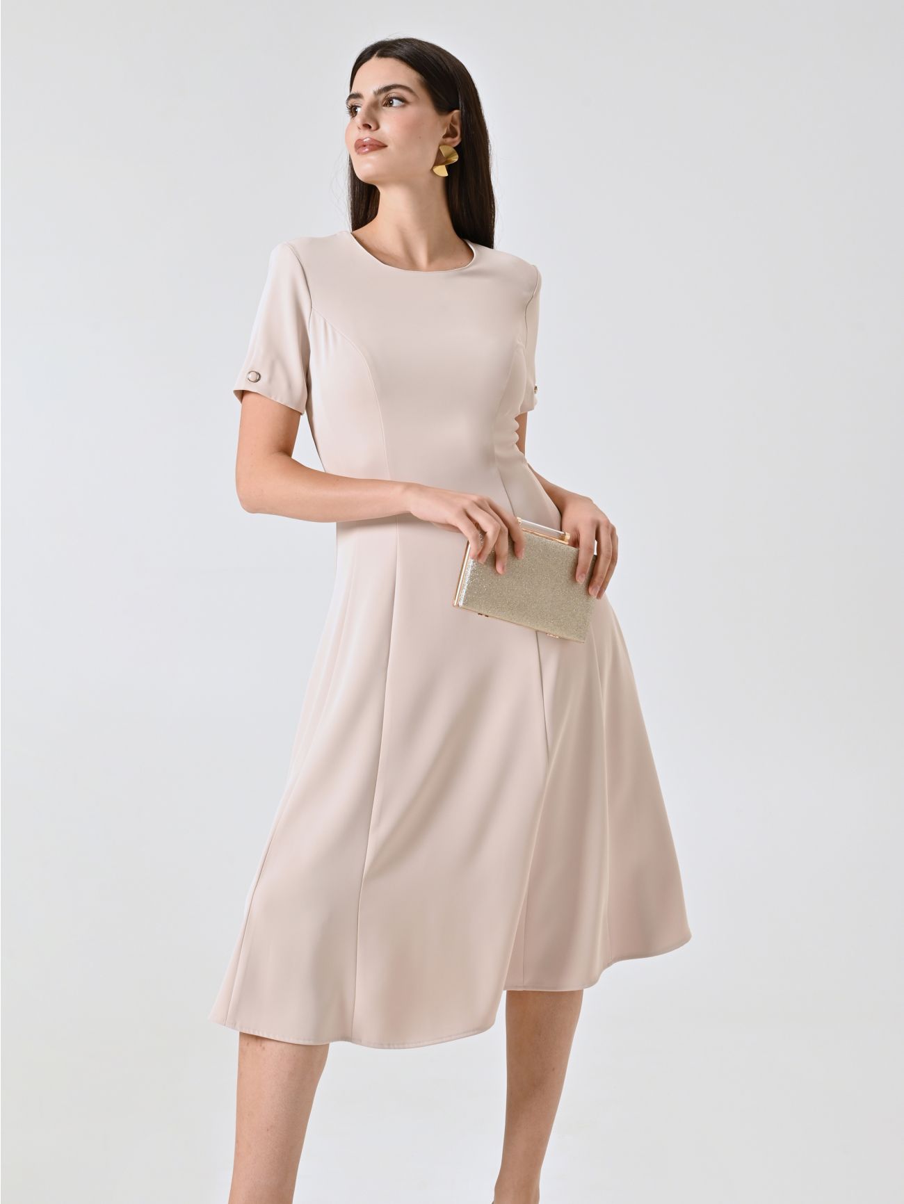 Vestido de vuelo beige claro sp_e1