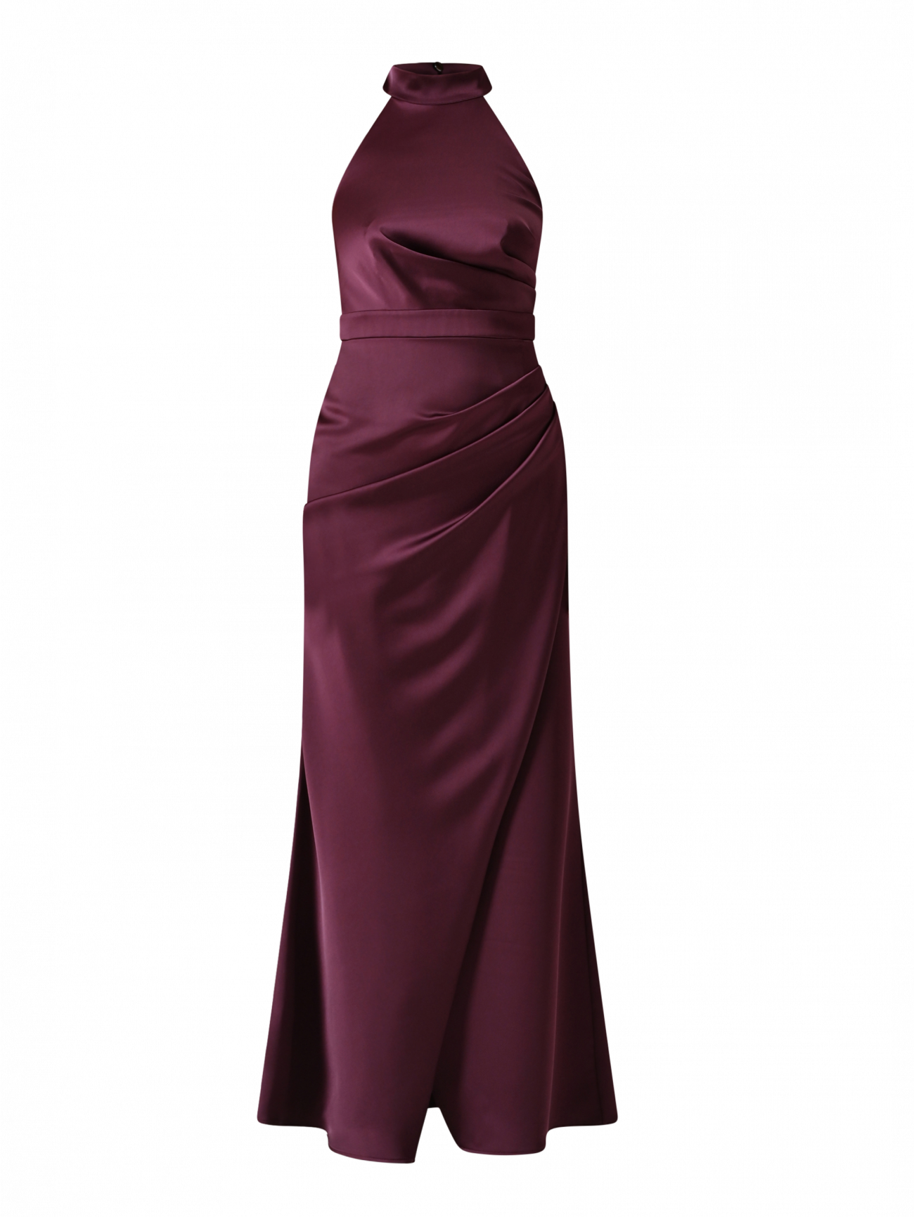 Abito Lungo Bordeaux con Scollo all'Americana det_4
