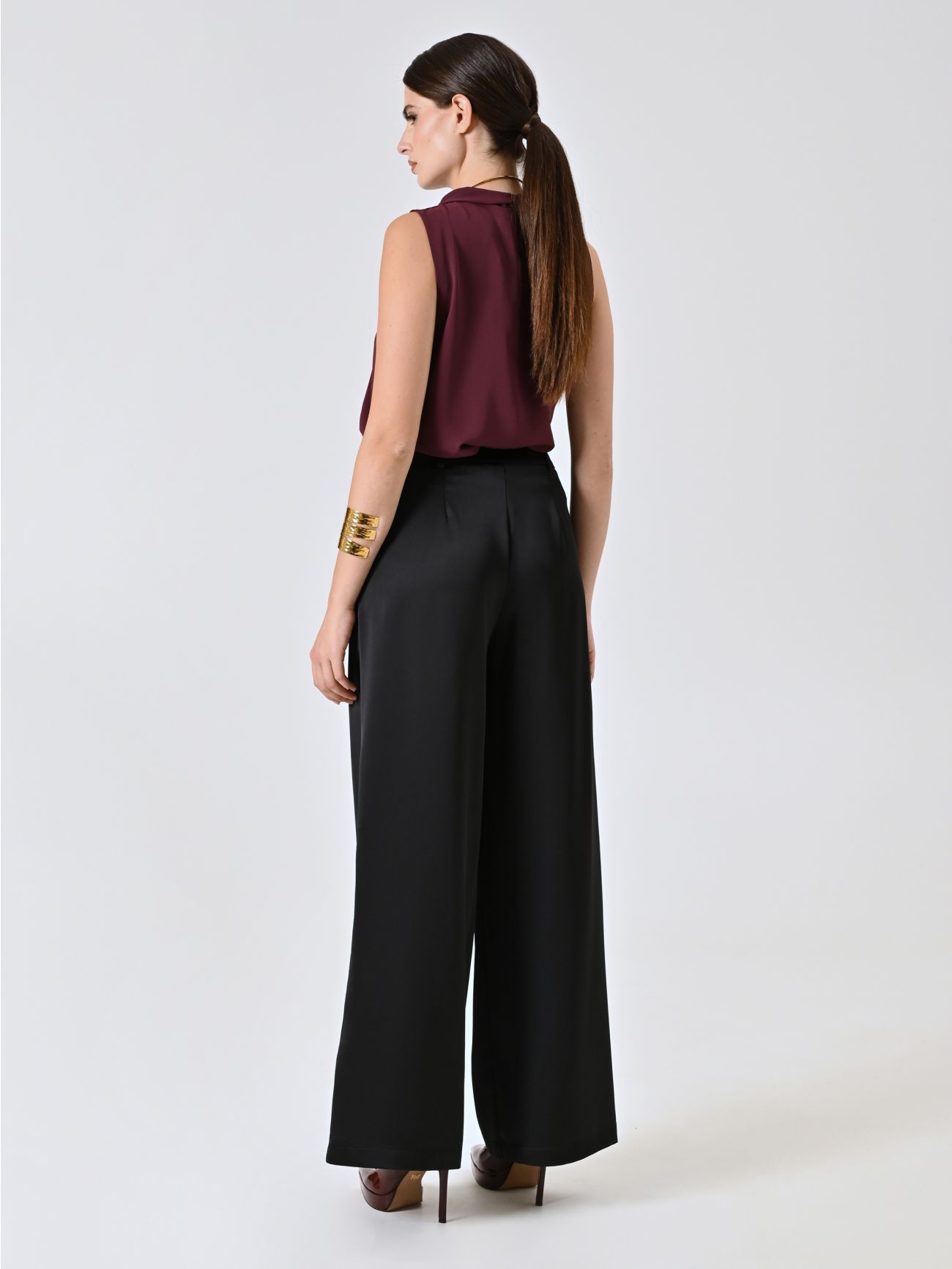 Pantalon noir en satin det_3