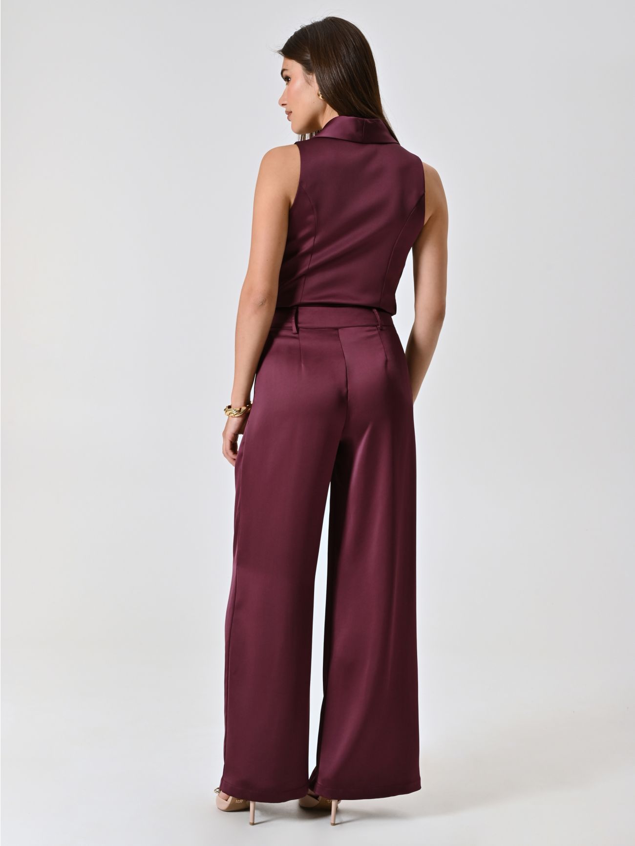Burgundy Satin Trousers det_3